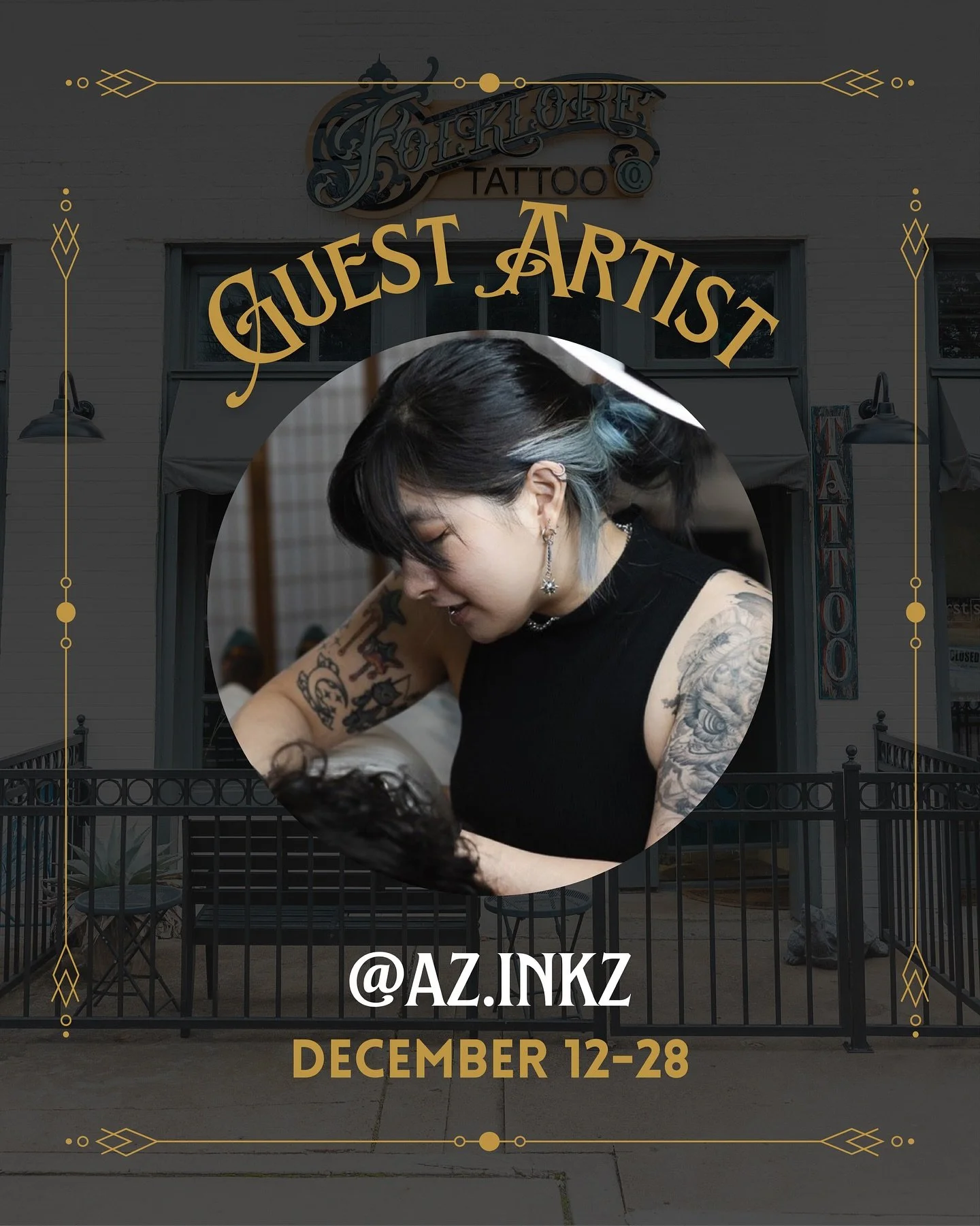 We are so excited to host @az.inkz as a guest artist at Folklore Tattoo Co. in Dallas from December 12th - 28th. If you are interested in getting a tattoo, please message them directly through their profile. ✨
&bull;
#dallastattooartist #dallastattoo