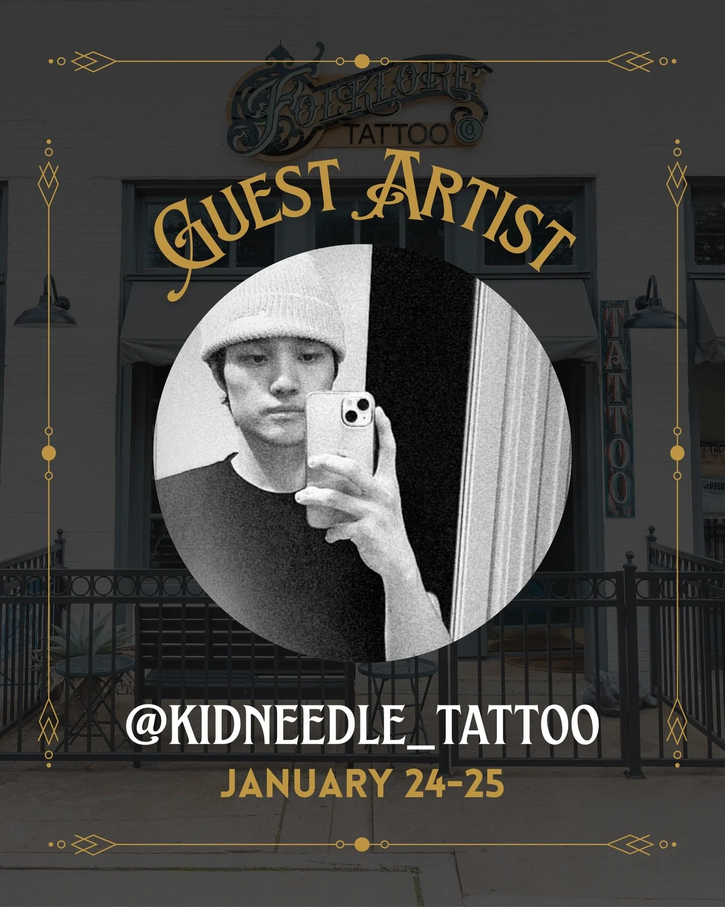 We are so excited to host @kidneedle_tattoo again as a guest artist at Folklore Tattoo Co. in Dallas from January 24th - 25th. If you are interested in getting a tattoo, please message him directly through his profile. ✨
&bull;
#dallastattooartist #d