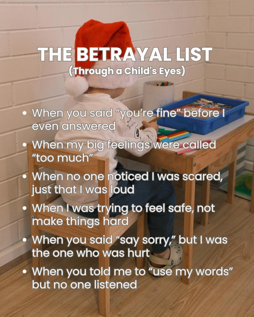Children don&rsquo;t need perfect parents. 
They need safe ones, the kind who pause, listen, and help them name what&rsquo;s underneath the behaviour. 
When safety comes first, regulation follows naturally. 💛