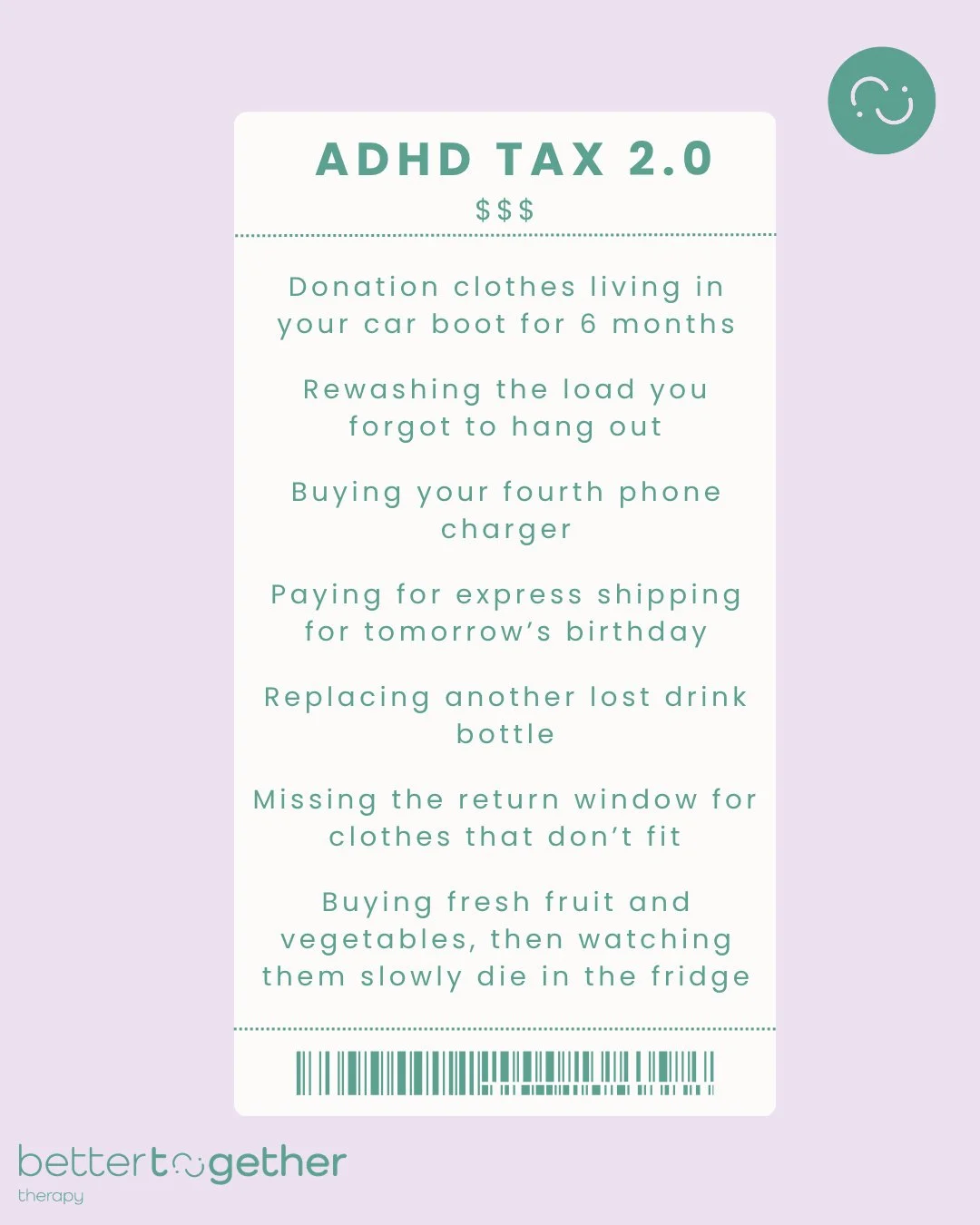 Back by popular demand, here are some updated examples of the ADHD tax. 

Let us know which ones you&rsquo;ve paid, or if there are any others we&rsquo;ve missed!