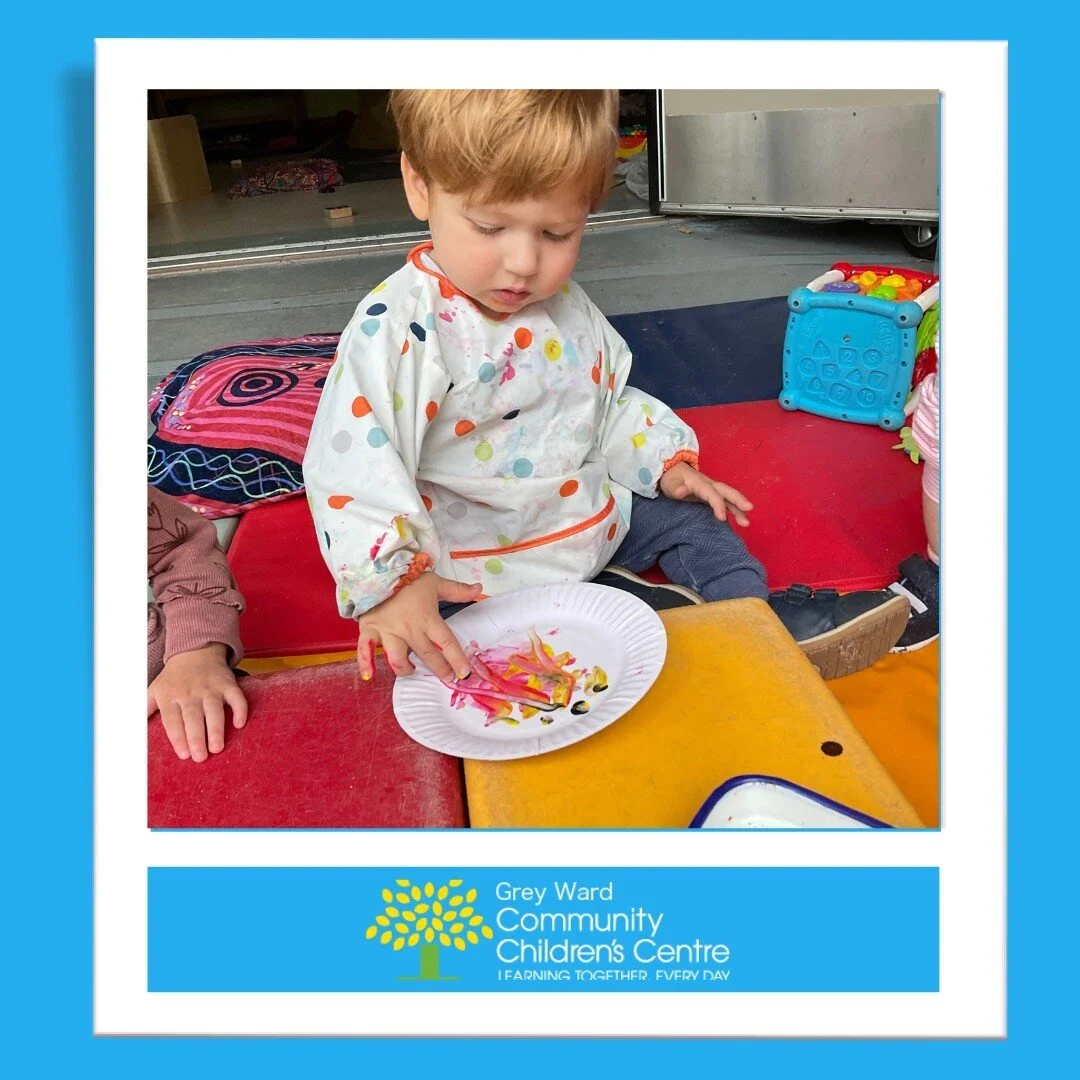 We love some sensory based fun! Finger painting in the Baby room is always a hit. 🎨