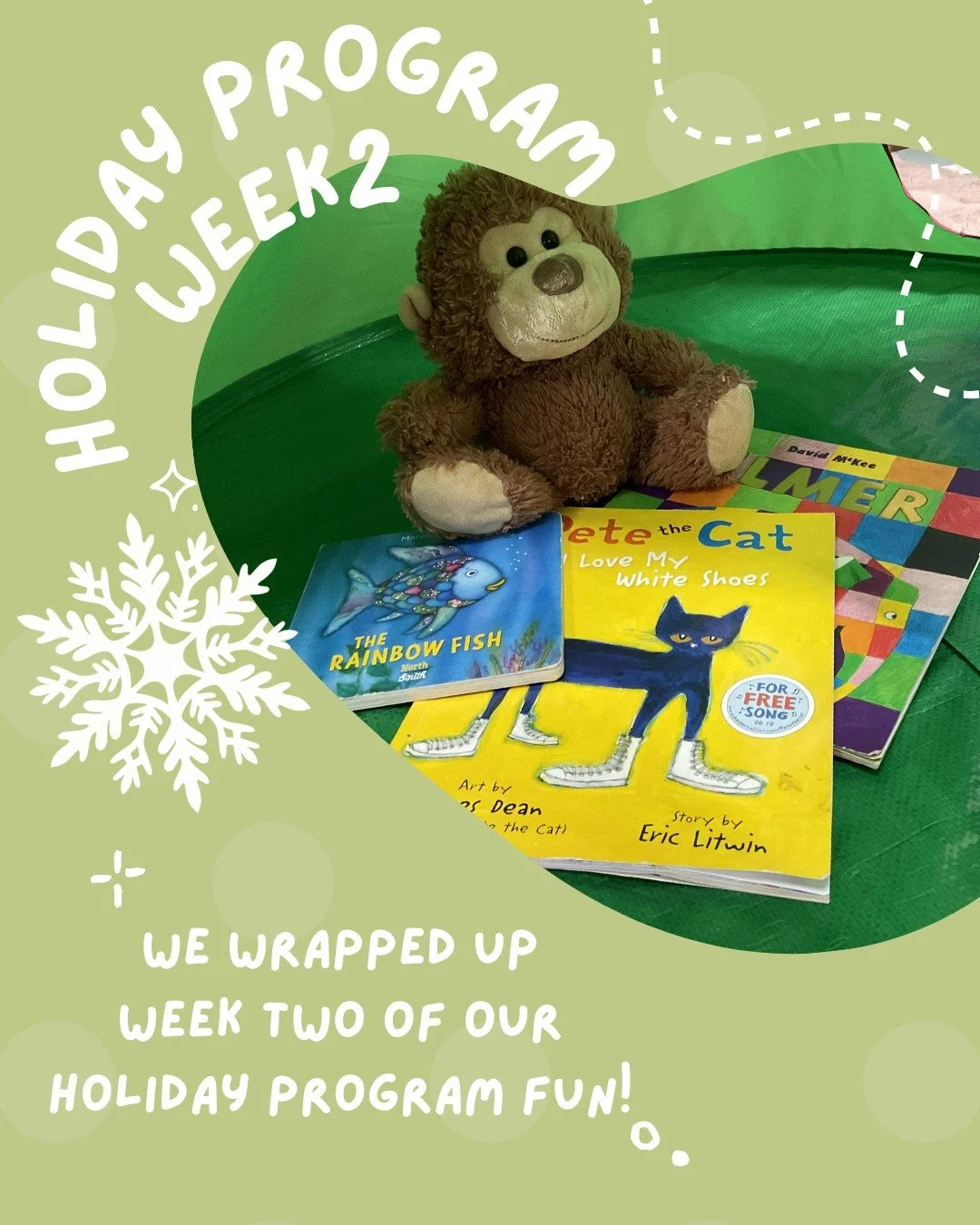 ✨ Wrapping up Week 2 of our Holiday Program! ✨

What a fantastic week we've had filled with laughter, creativity, and hands-on fun! Thank you to all our wonderful families for sharing the holidays with us. We can't wait for more fun and learning toge