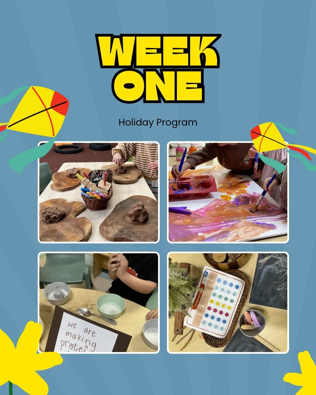 🌟 Week 1 Holiday Program Highlights 🌟

This week was filled with meaningful learning, exciting experiences and plenty of fun. We loved seeing so many smiles, curious minds and growing friendships throughout the week. Thank you to all our families f