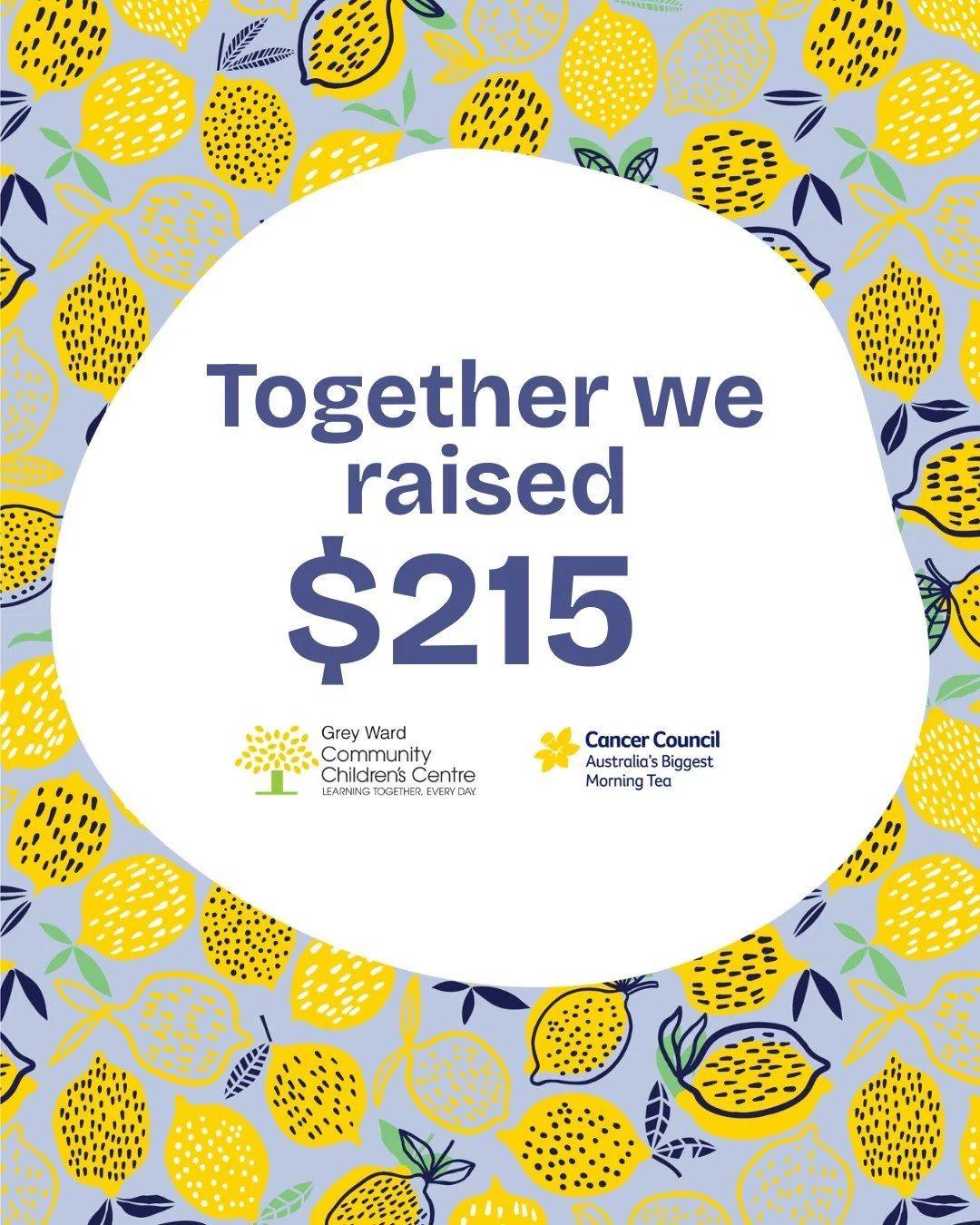 A huge thank you to our wonderful families, staff, and community for your generous donations and support of our Cancer Council Biggest Morning Tea. Together we raised $215! 💛

Our shared morning tea was a great success, and we're so grateful to ever