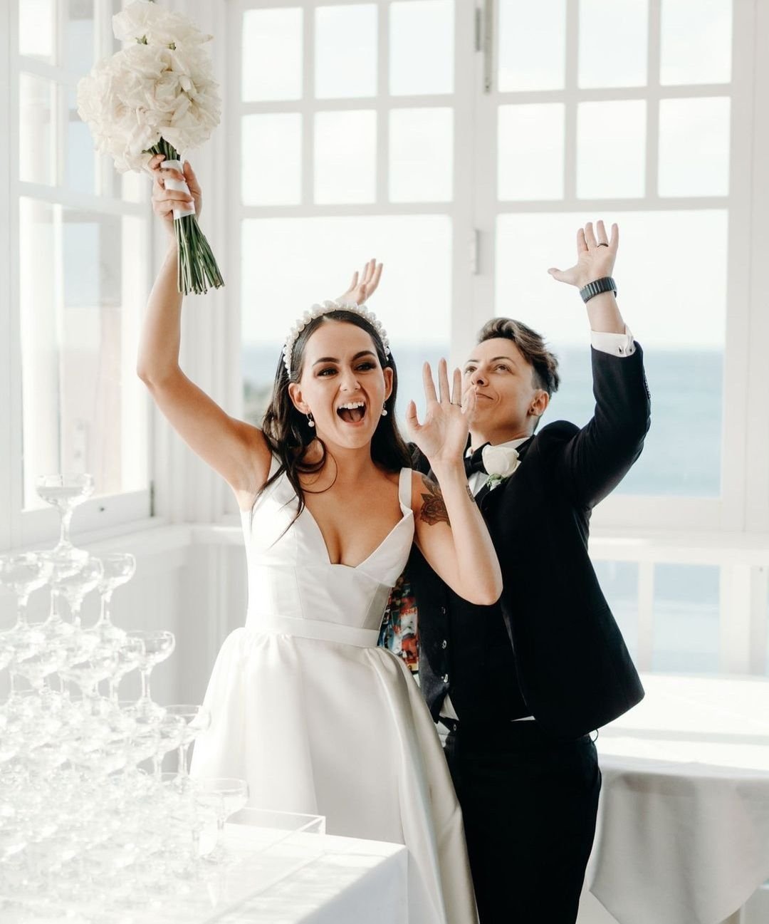 Throwing it back to this gorgeous couple! Lucy and Mel looking absolutely gorgeous in this moment. 🖤🙌✨

[Photographer unknown - please let us know if this is yours so that we can tag you 🤗]