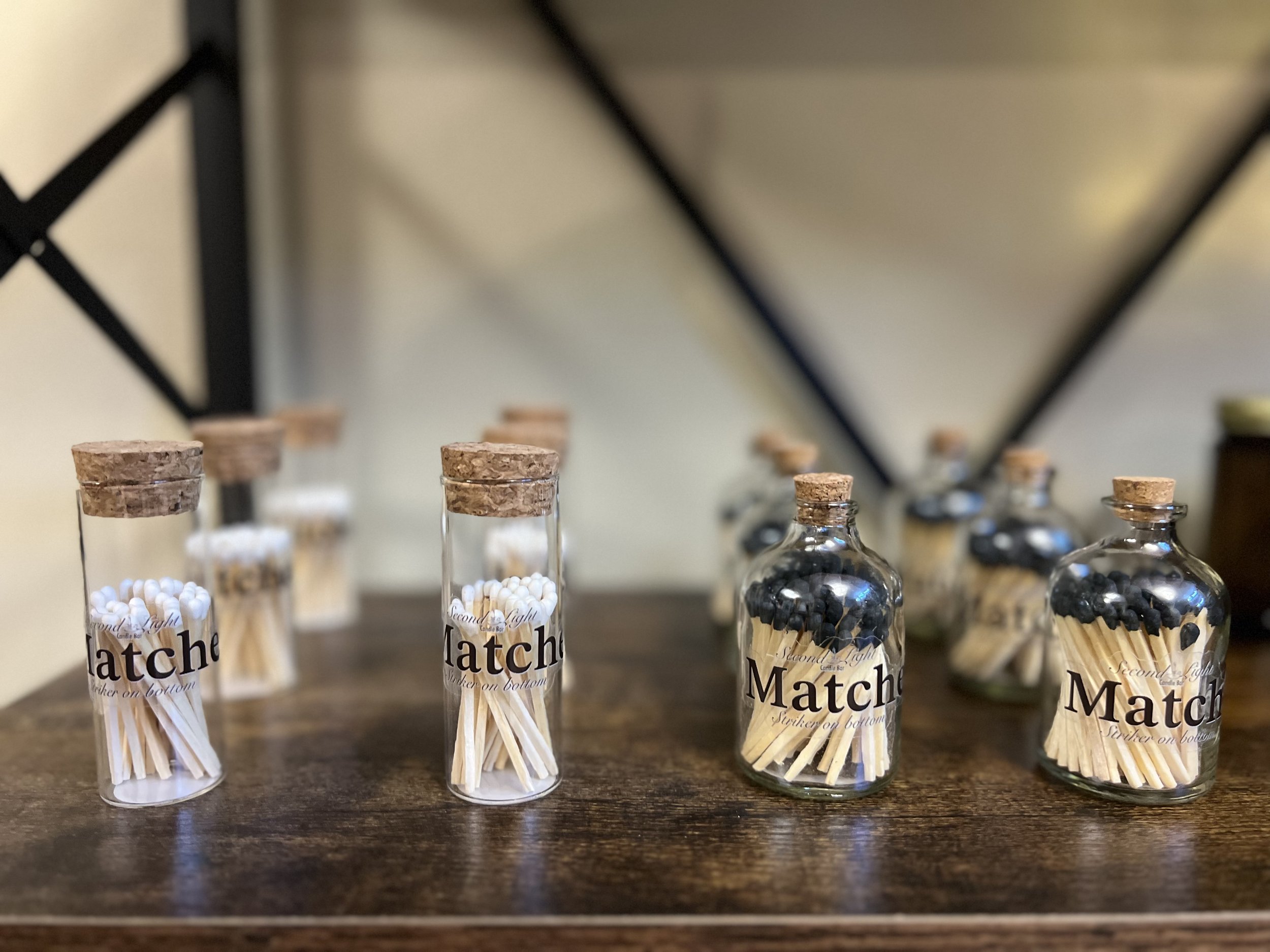 Black Apothecary Bottle Matches