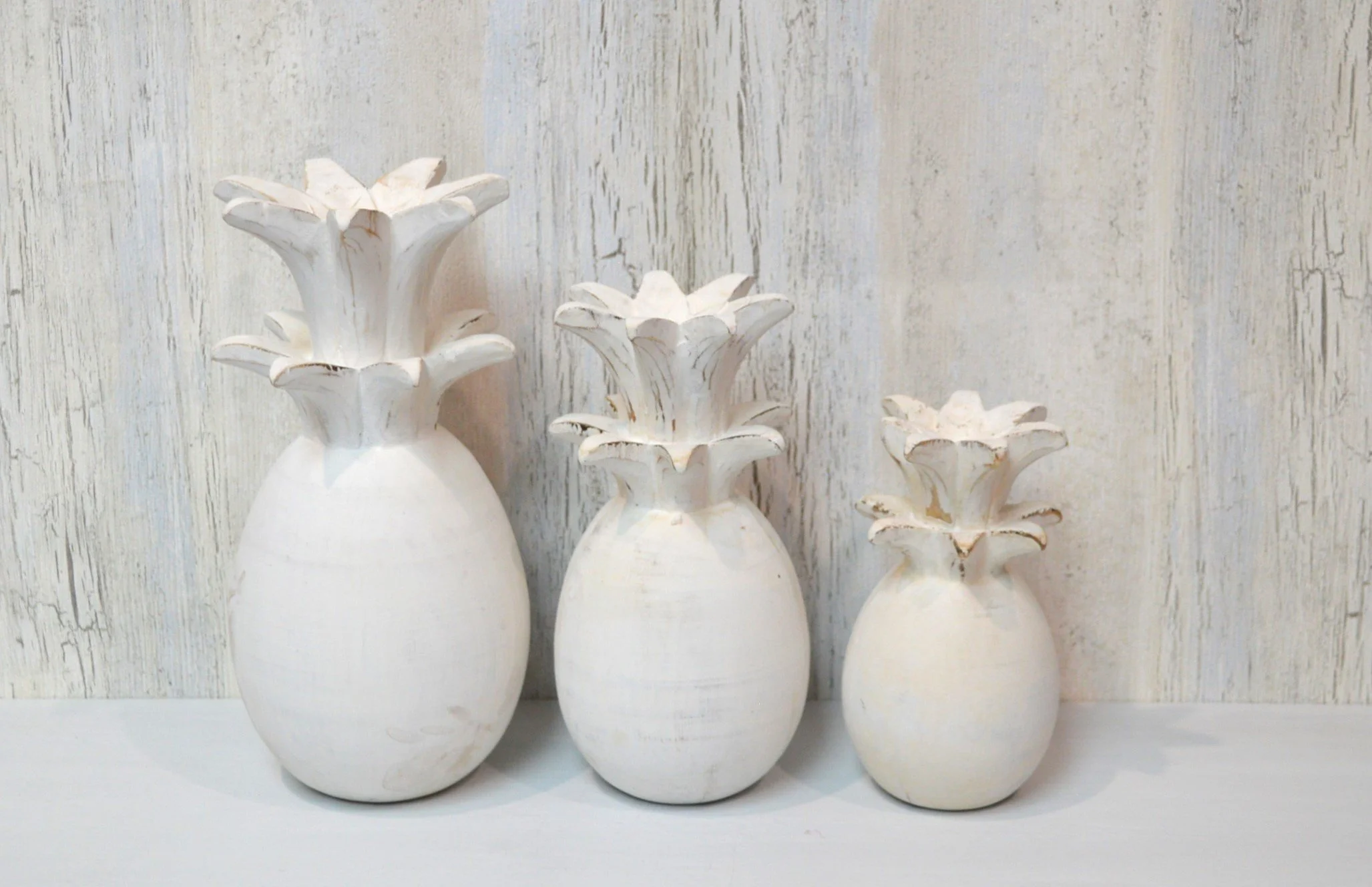 Pineapples Set of 3 White