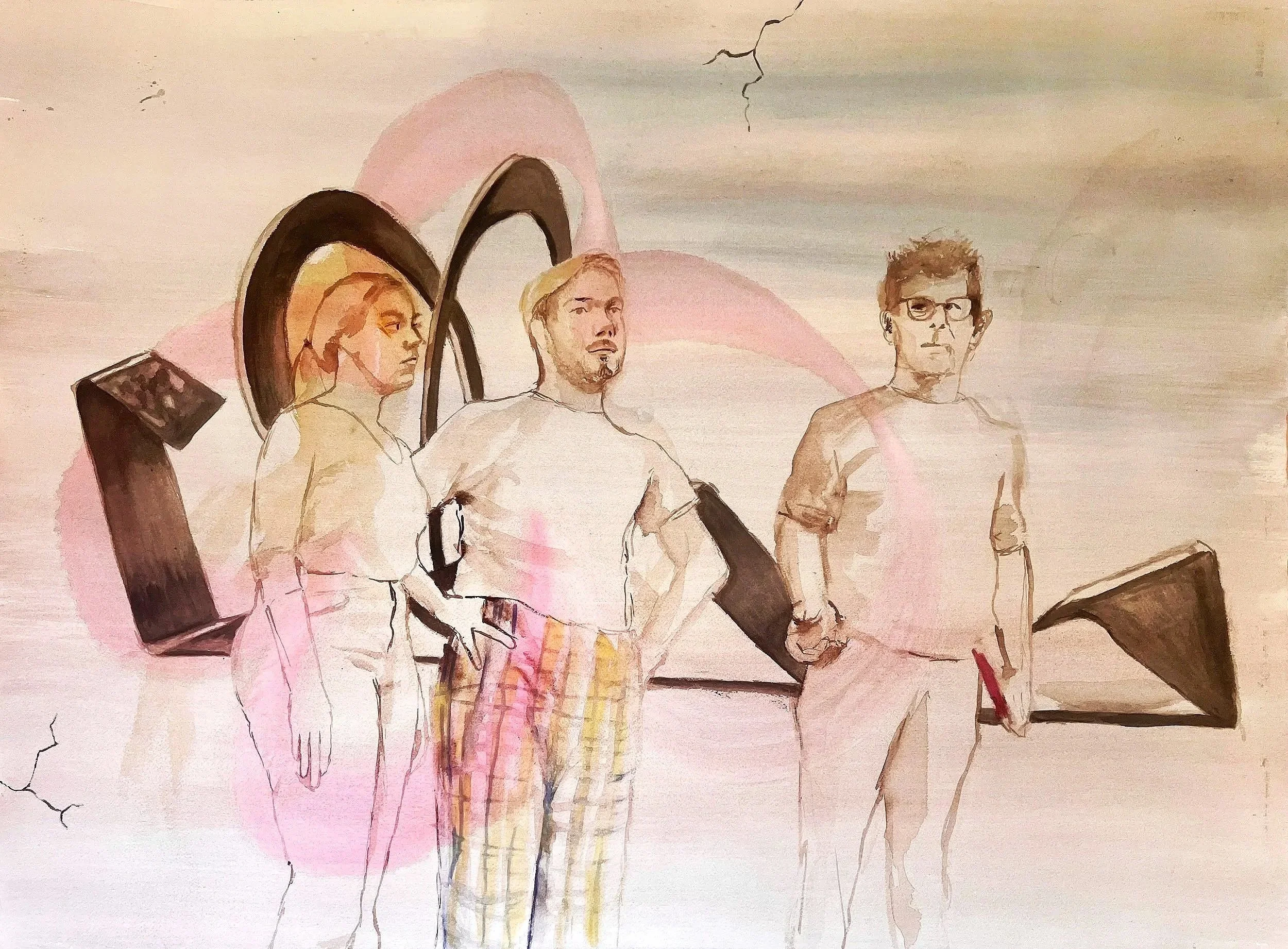 The Architecture Students (UniMelb), 2025, Watercolour on paper, 56.9 x 76.6cm