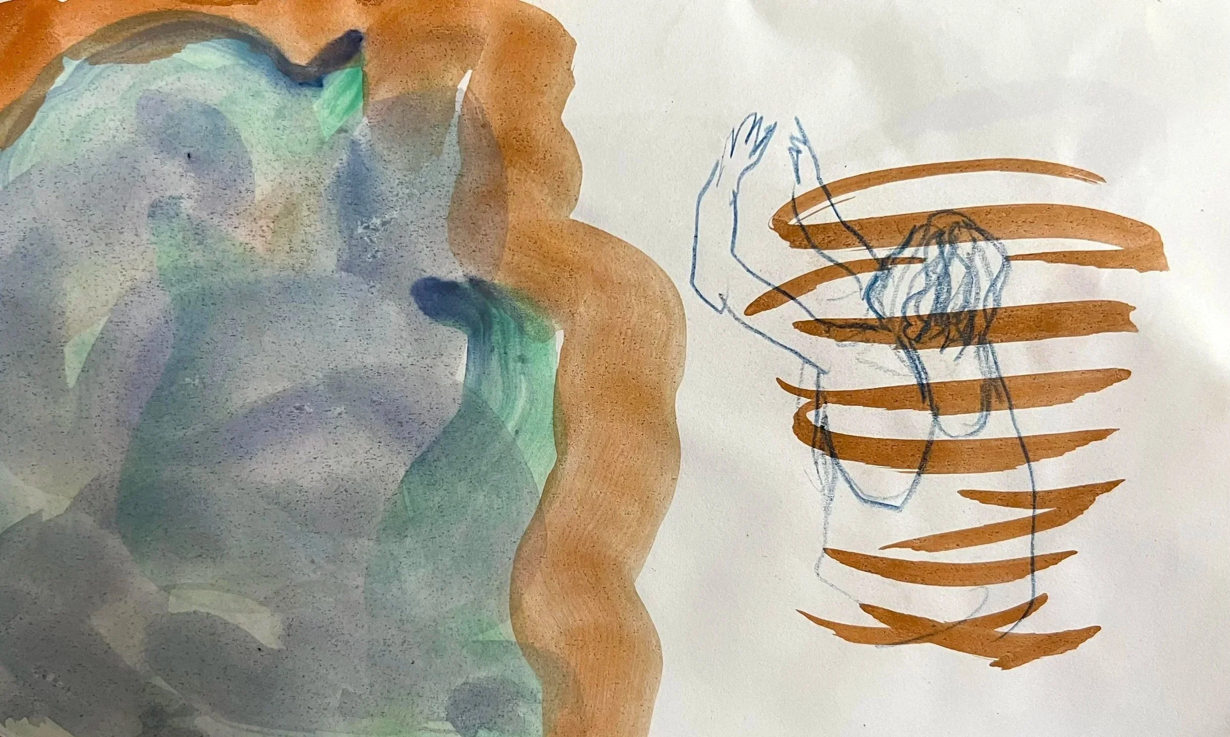 Kirra Mystic, 2023, Watercolour and coloured pencil on paper, 13 x 21cm, $30.00