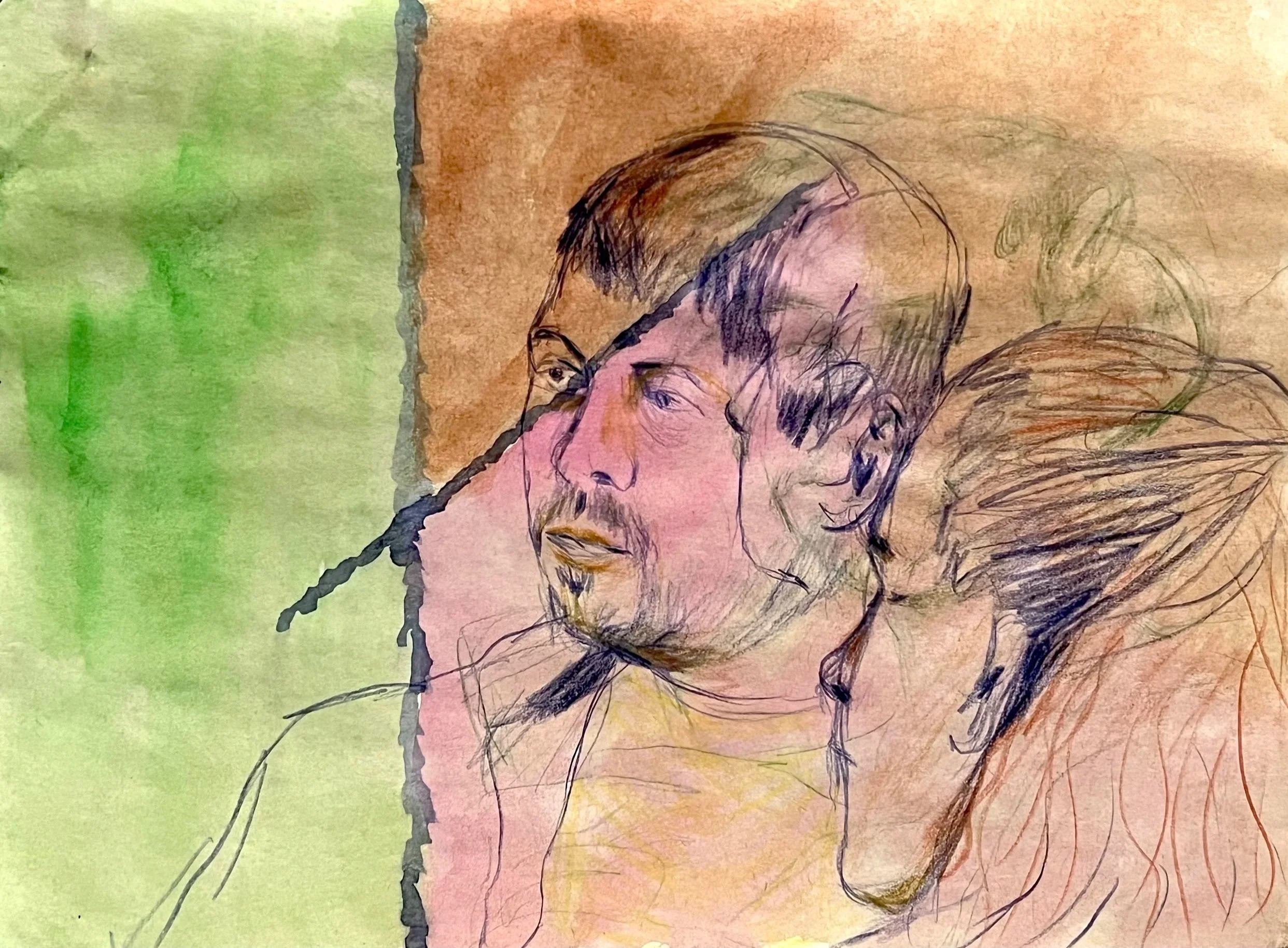 Understanding Who The Art Is For, 2023, Watercolour and coloured pencil on paper, 21.5 x 28cm, $60.00