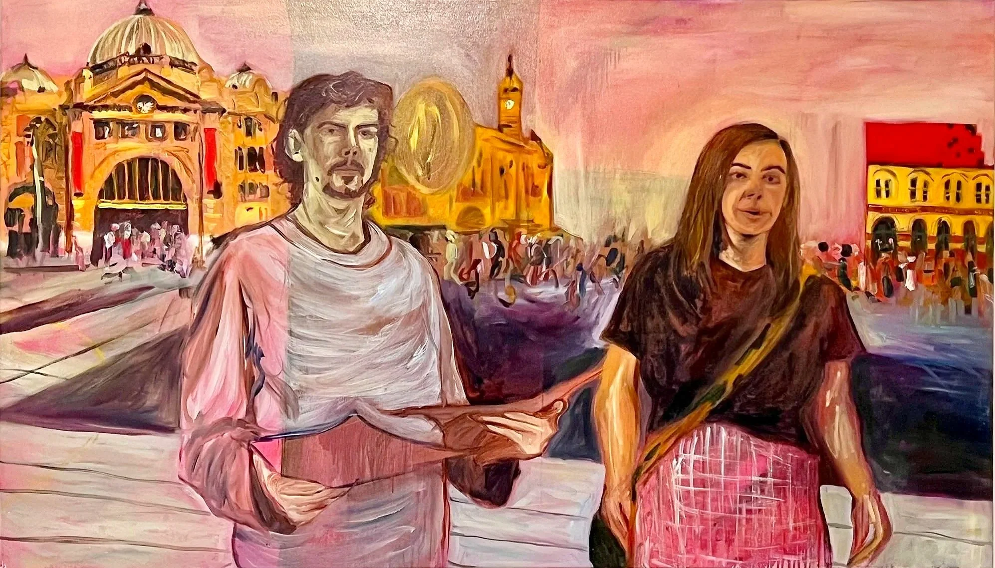 Sign Me Up (They Cry Out In Pain As They Hurt You); 2025, Oil on canvas, 87 x 150cm