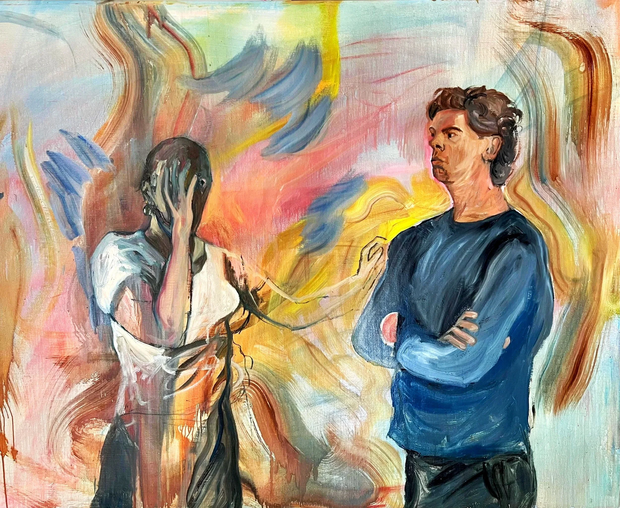 The world of objects to be judged; 2021, Oil on canvas, 110 x 140cm, $4,000