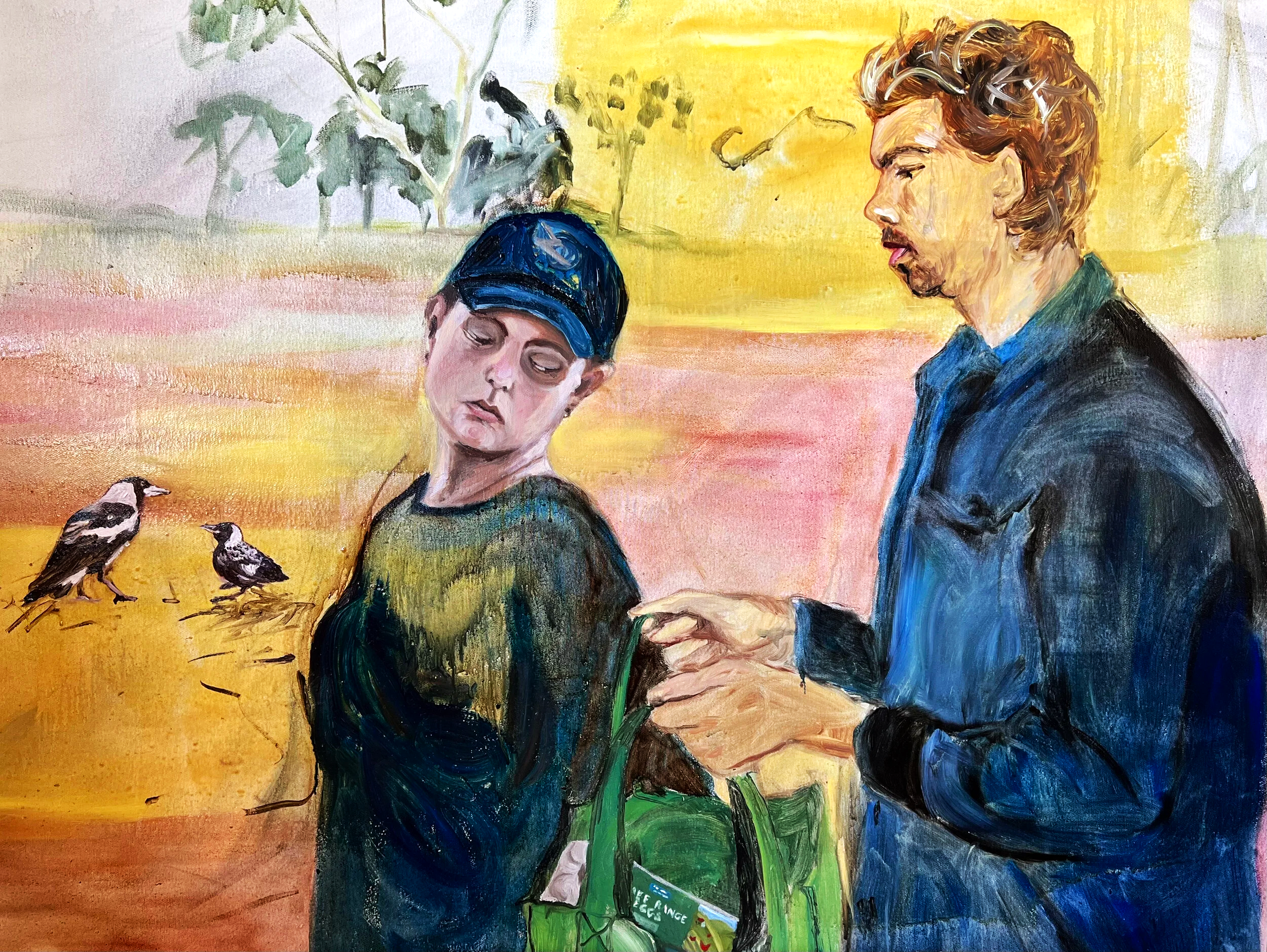 Rebirth; the Walk from Tottenham to West Footscray; 2023, Oil on canvas, 92 x 122cm