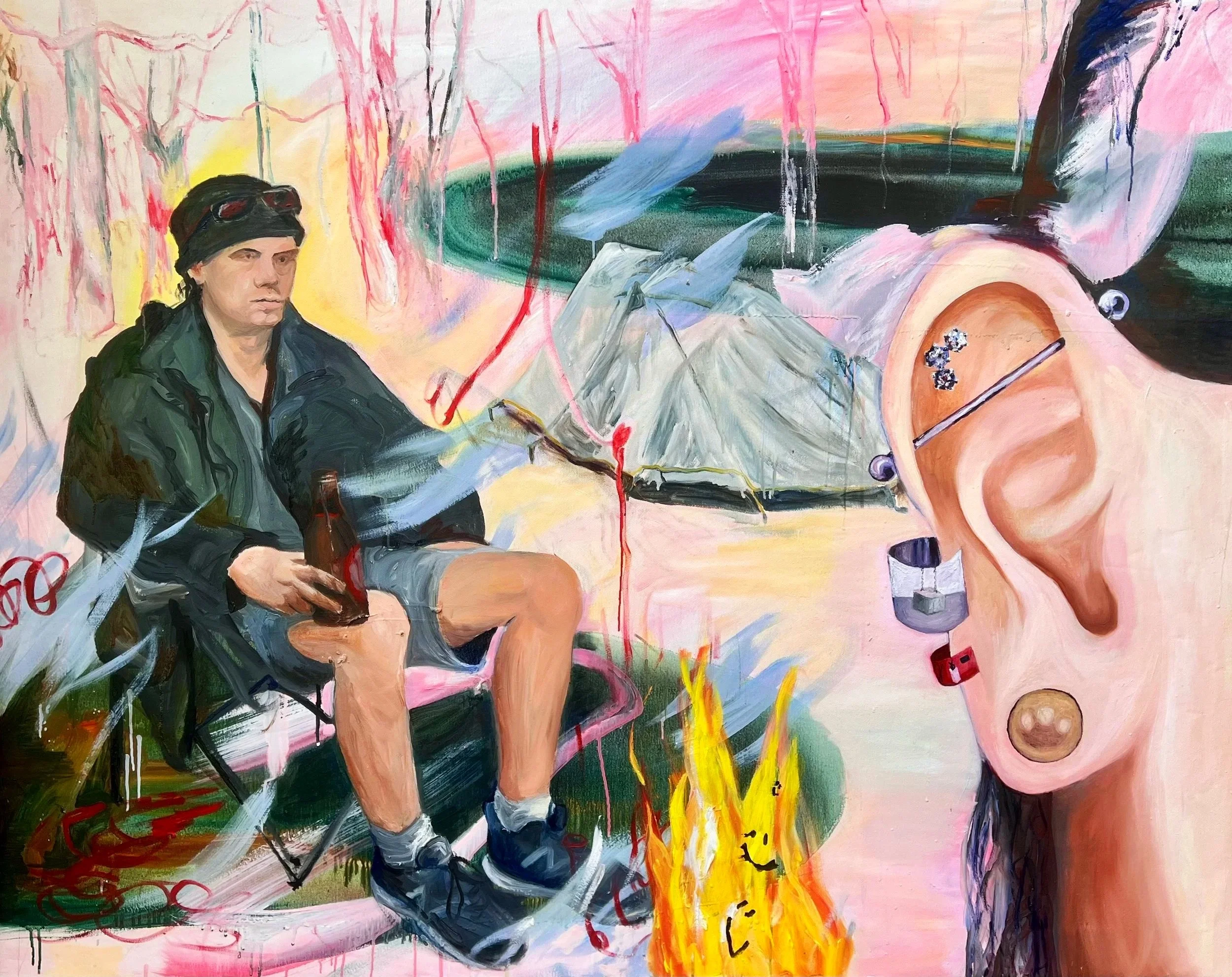Your imagining does not have more power than mine (story versus story); 2026, Oil on canvas, 110 x 140 cm