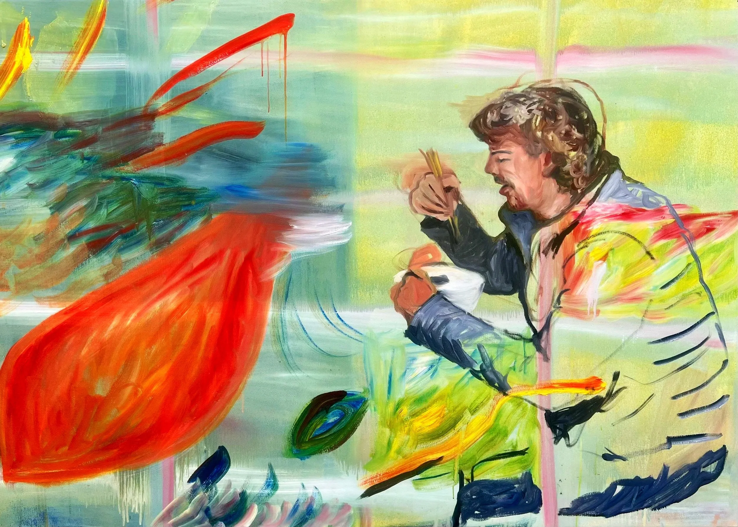 Sensitive touch is more beautiful than material; 2020, Oil on canvas, 94 x 134 cm