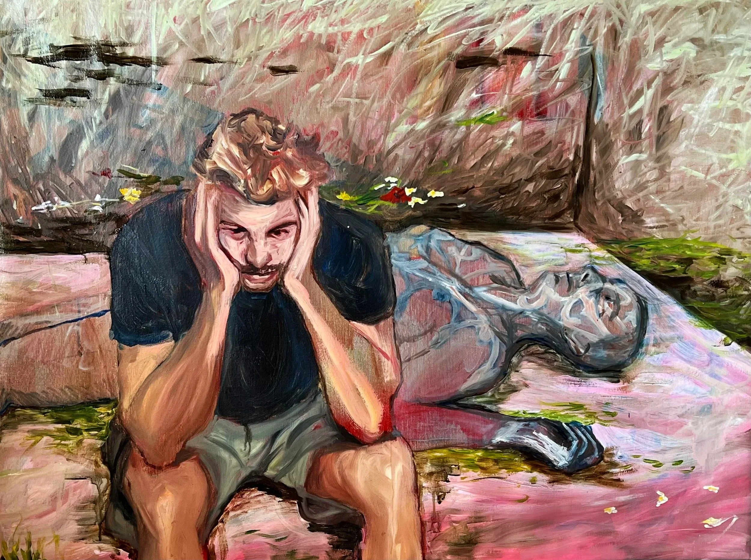Dorian's Idiocy (in Footscray); 2022, Oil on canvas, 92 x 122cm, $3,100