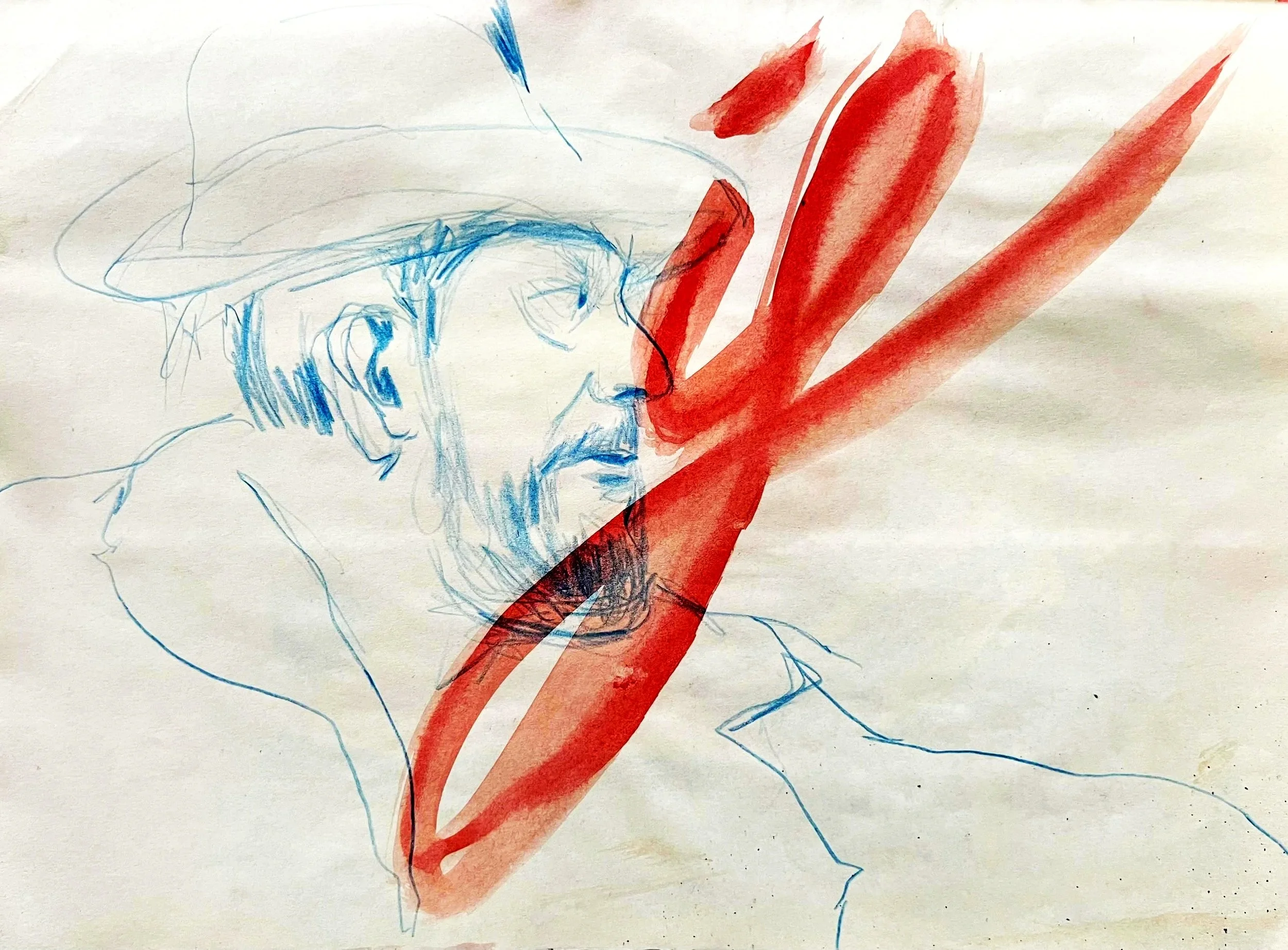 If; 2022, Watercolour and coloured pencil on paper, 21.5 x 28cm