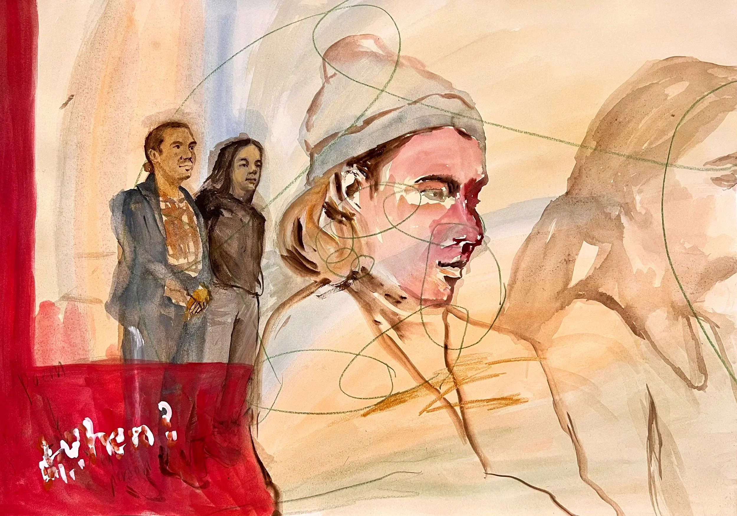 When; 2024, Watercolour on paper, 42 x 59.5cm