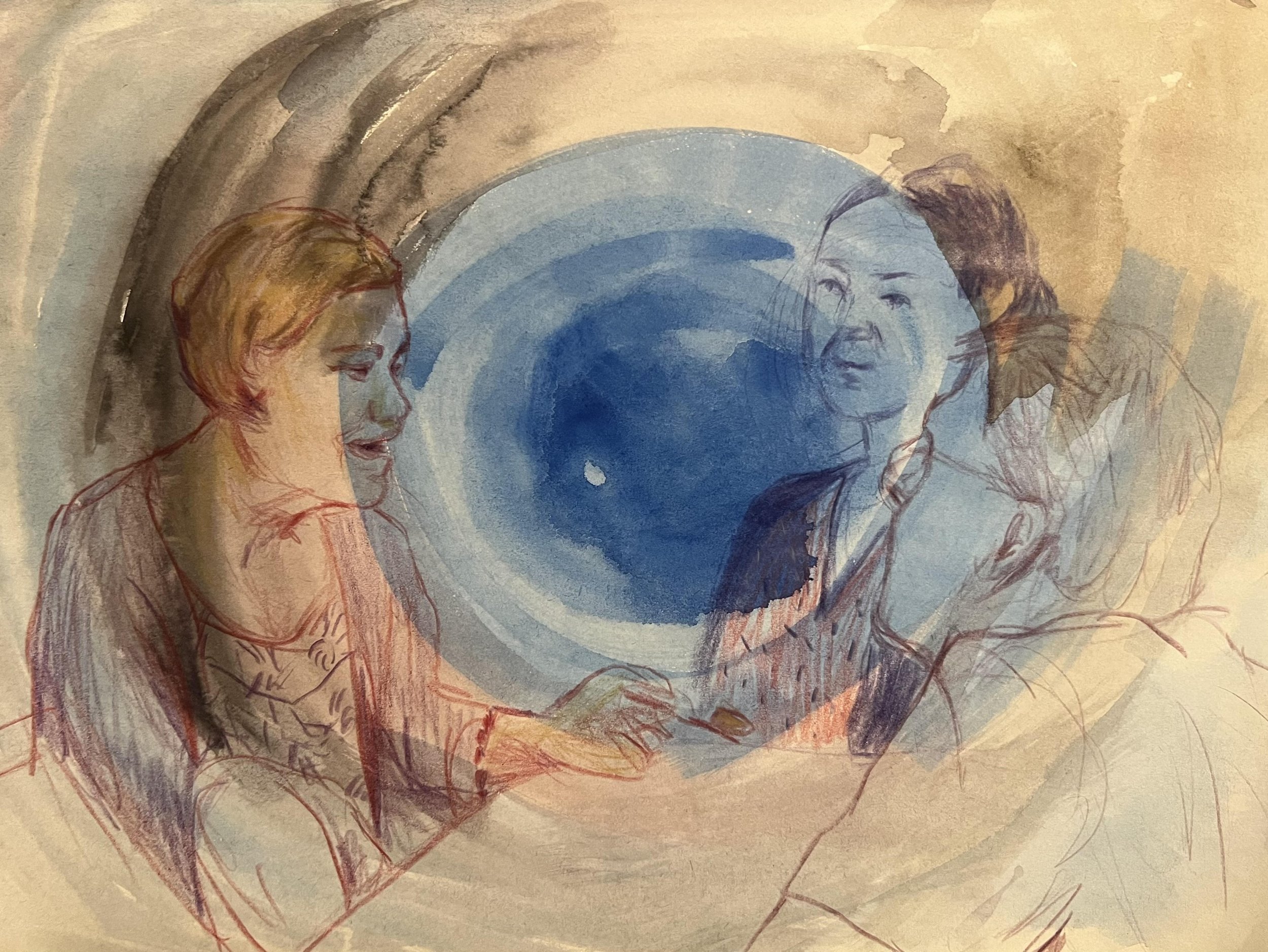 Collaboration Void; 2022, Watercolour and pencil on paper