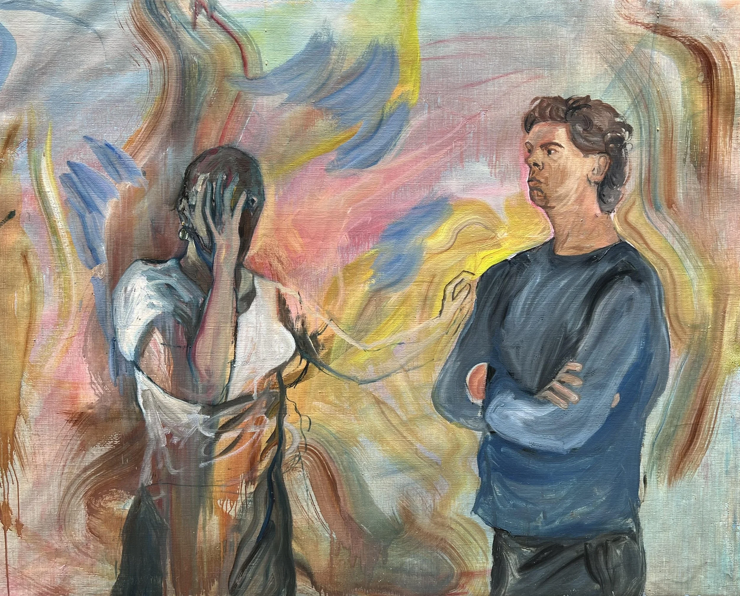 The world of objects to be judged; 2021, Oil on canvas, 110 x 140cm