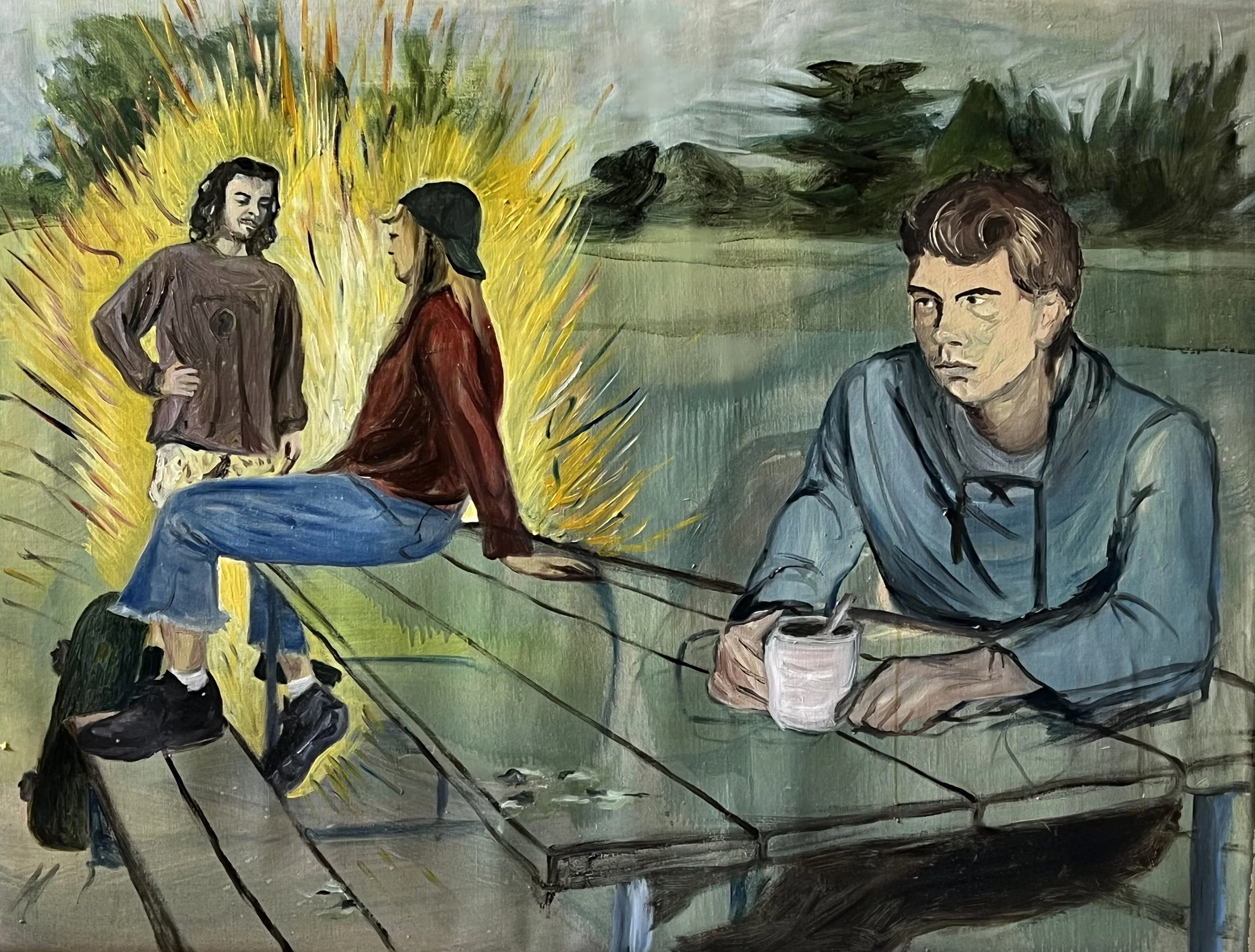 Jealousy (in Apollo Bay); 2022, Oil on canvas, 81.5 x 106.5cm , $3,100 