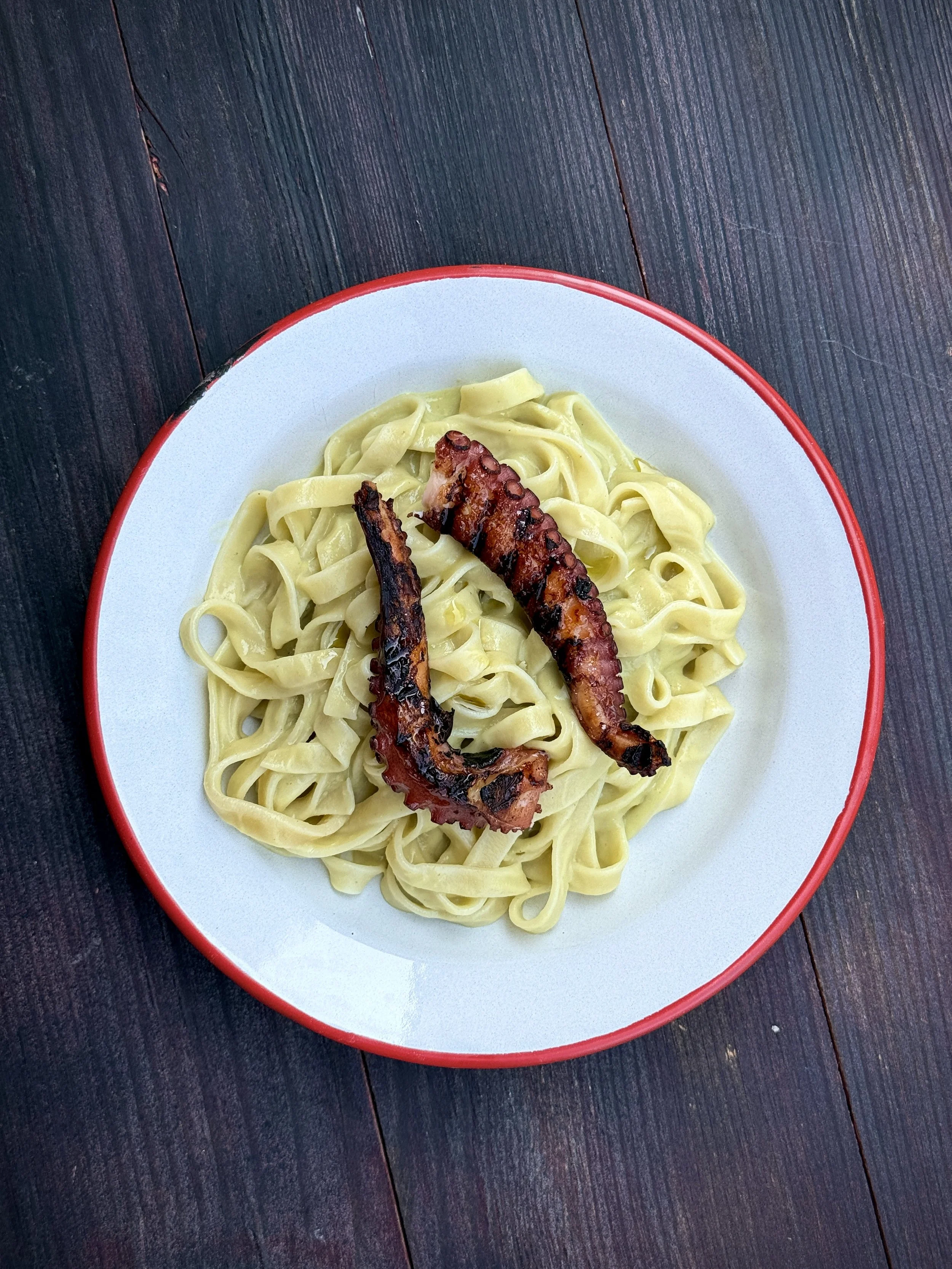 Grilled Lemon Pasta With Smokey Octopus
