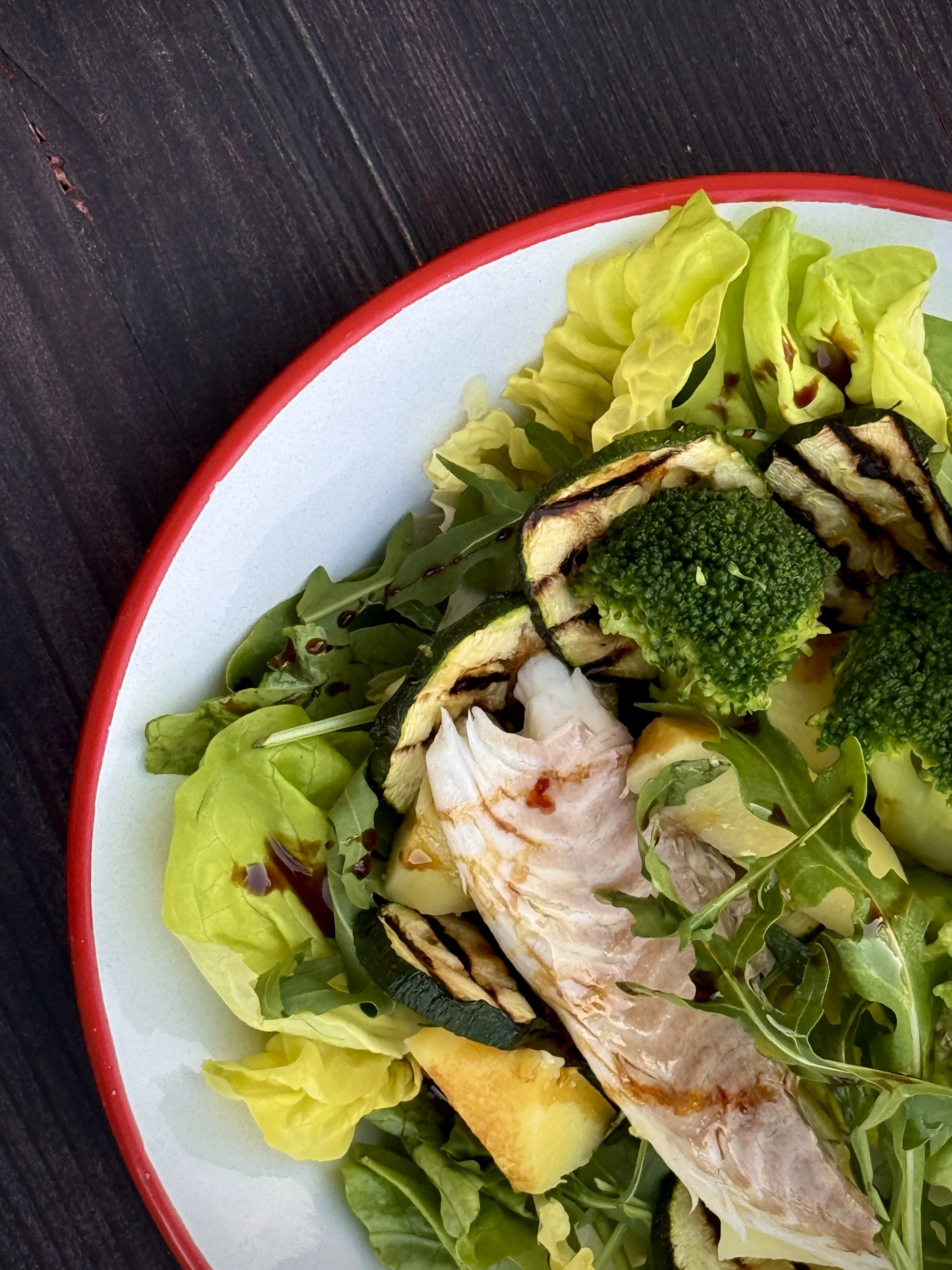 Grilled Zucchini Sea Bream Salad