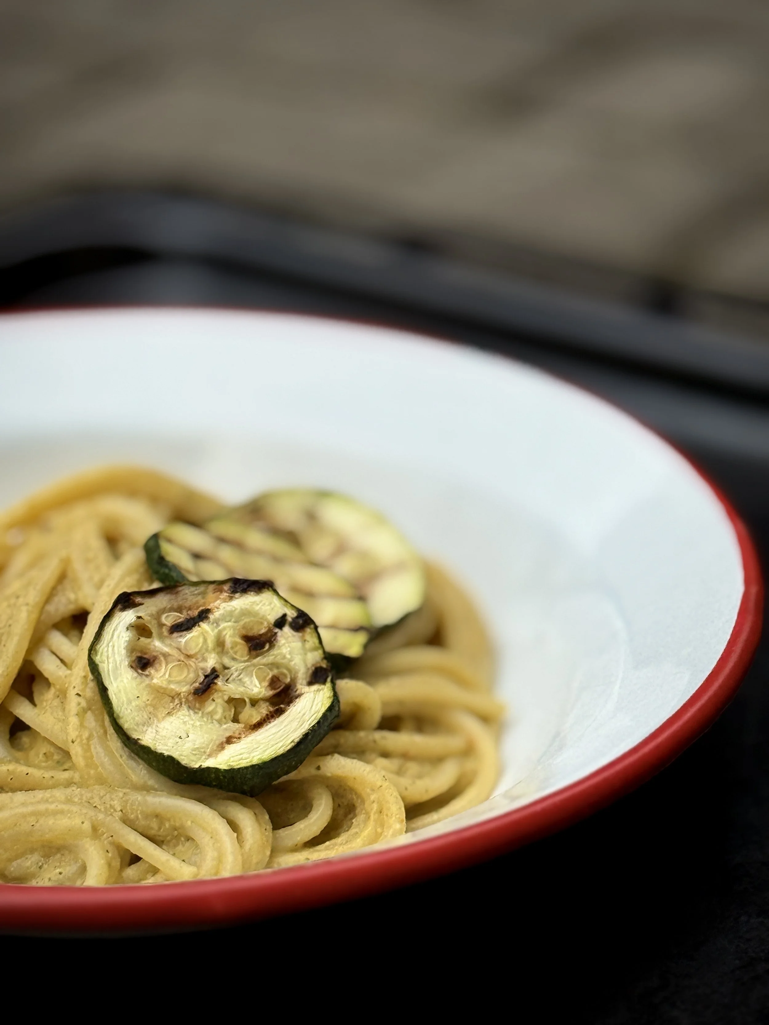 Grilled Zucchini Creamy Pasta