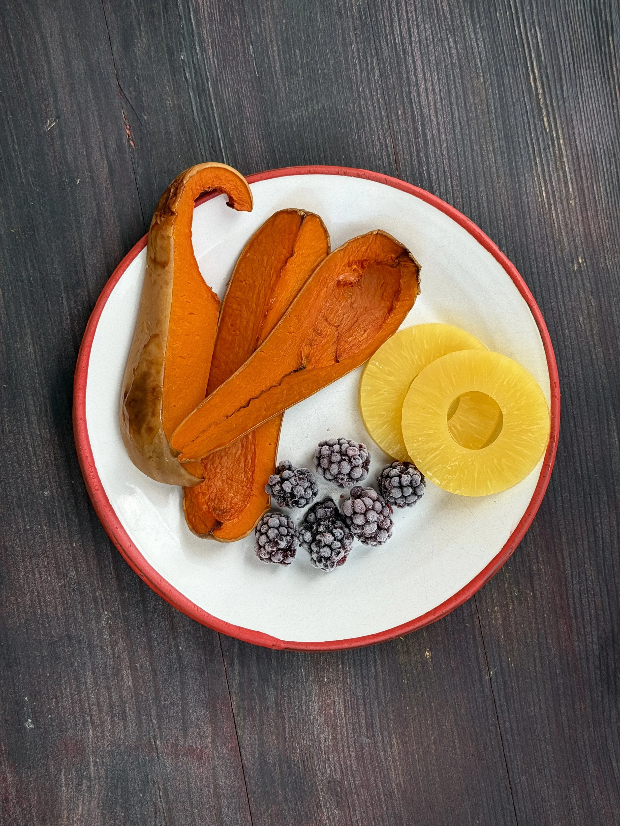 Baked Butternut Squash And Frozen Blackberries Smoothie