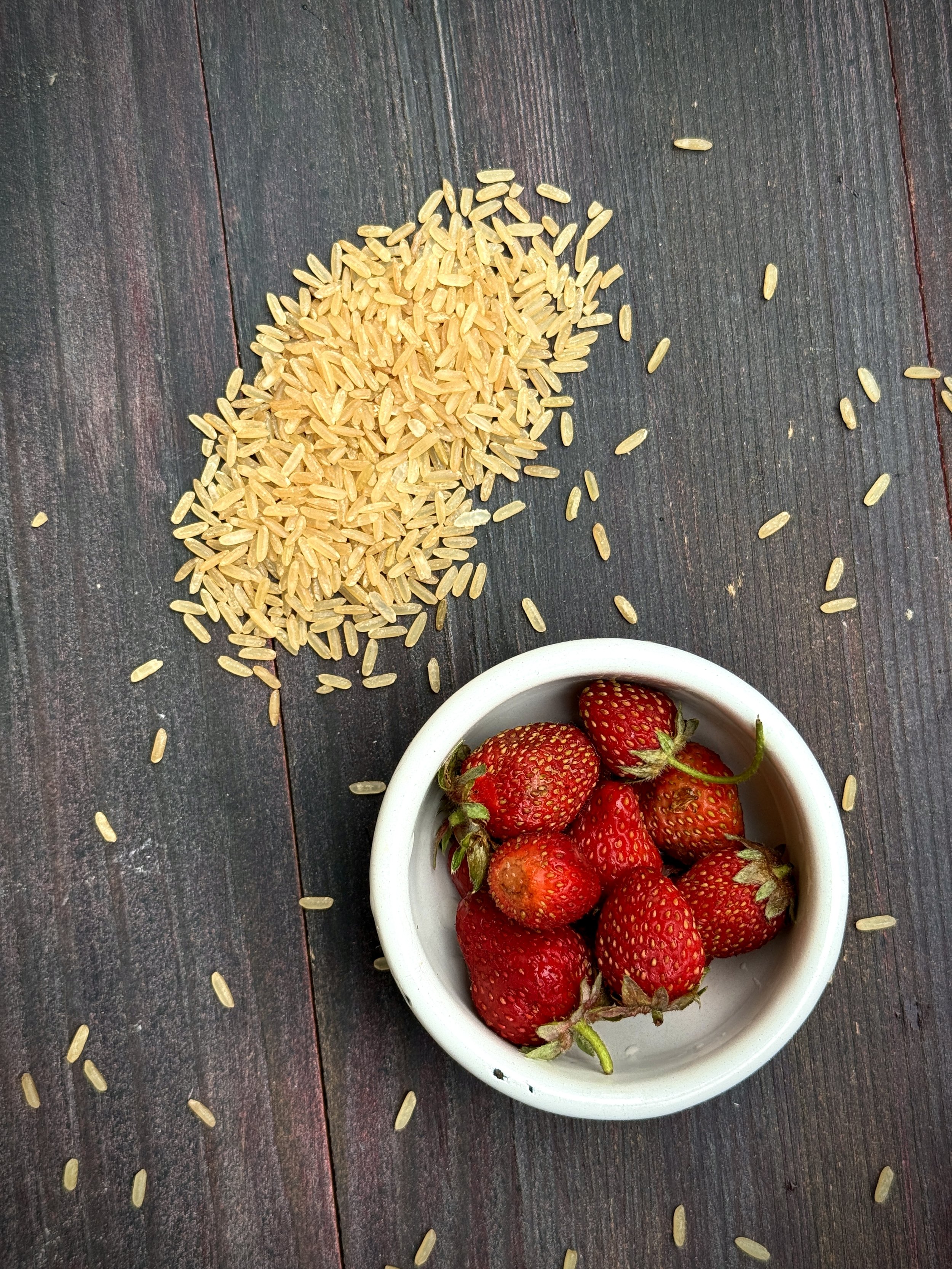 Strawberries Sticky Rice With Peanut Butter