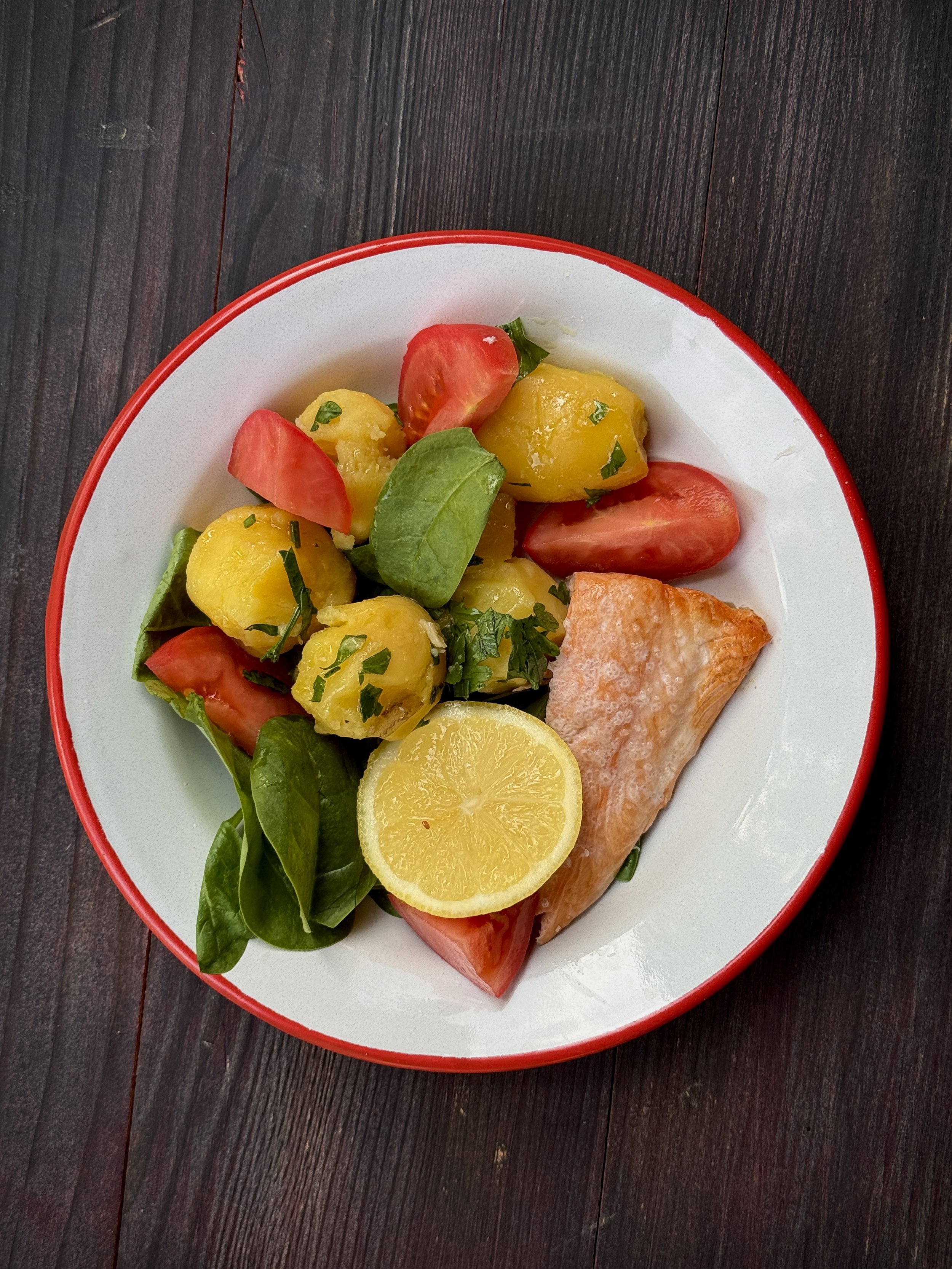 Warm Potato Salad With Roasted Salmon