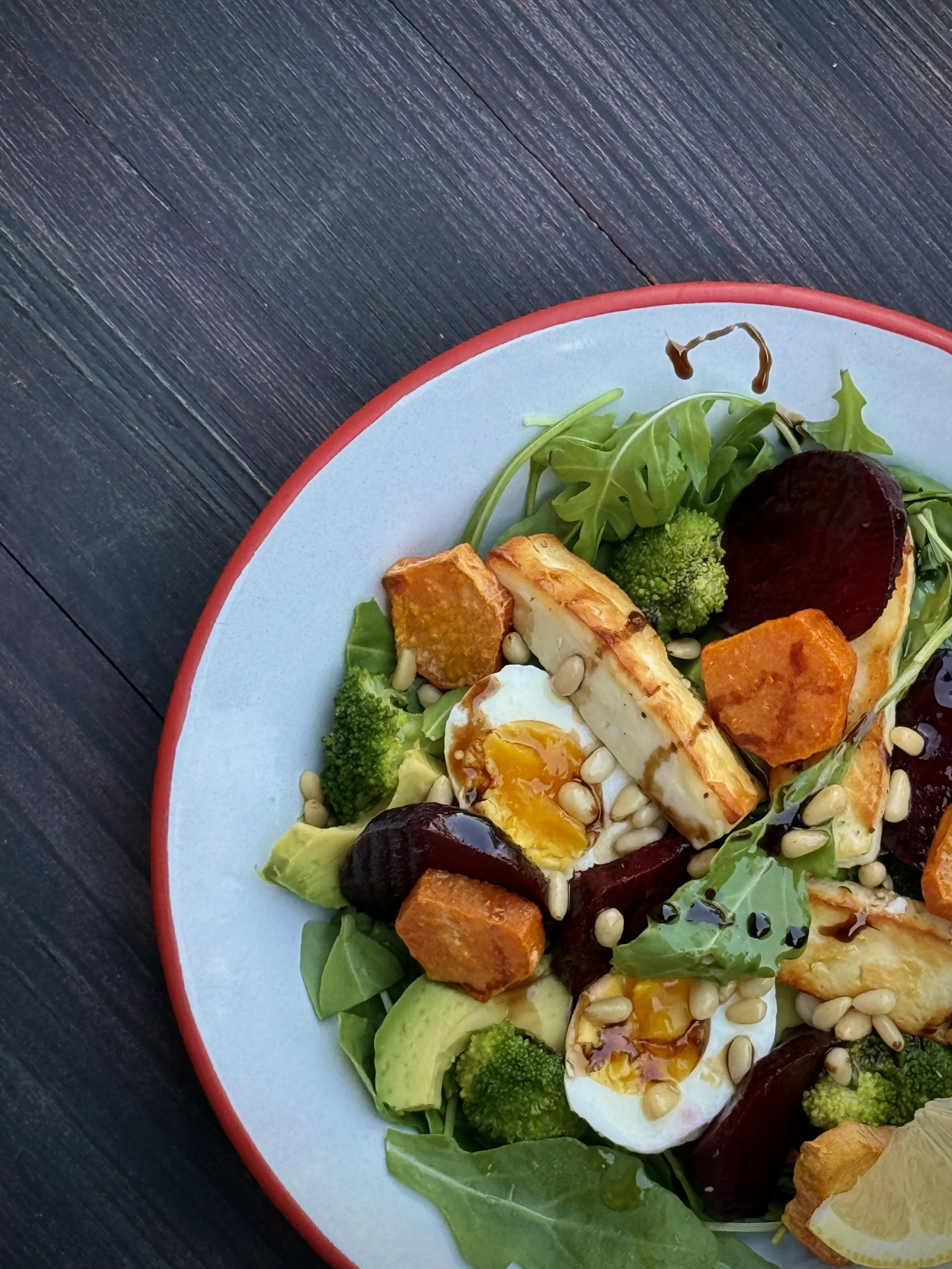 Roasted Halloumi Autumn Salad