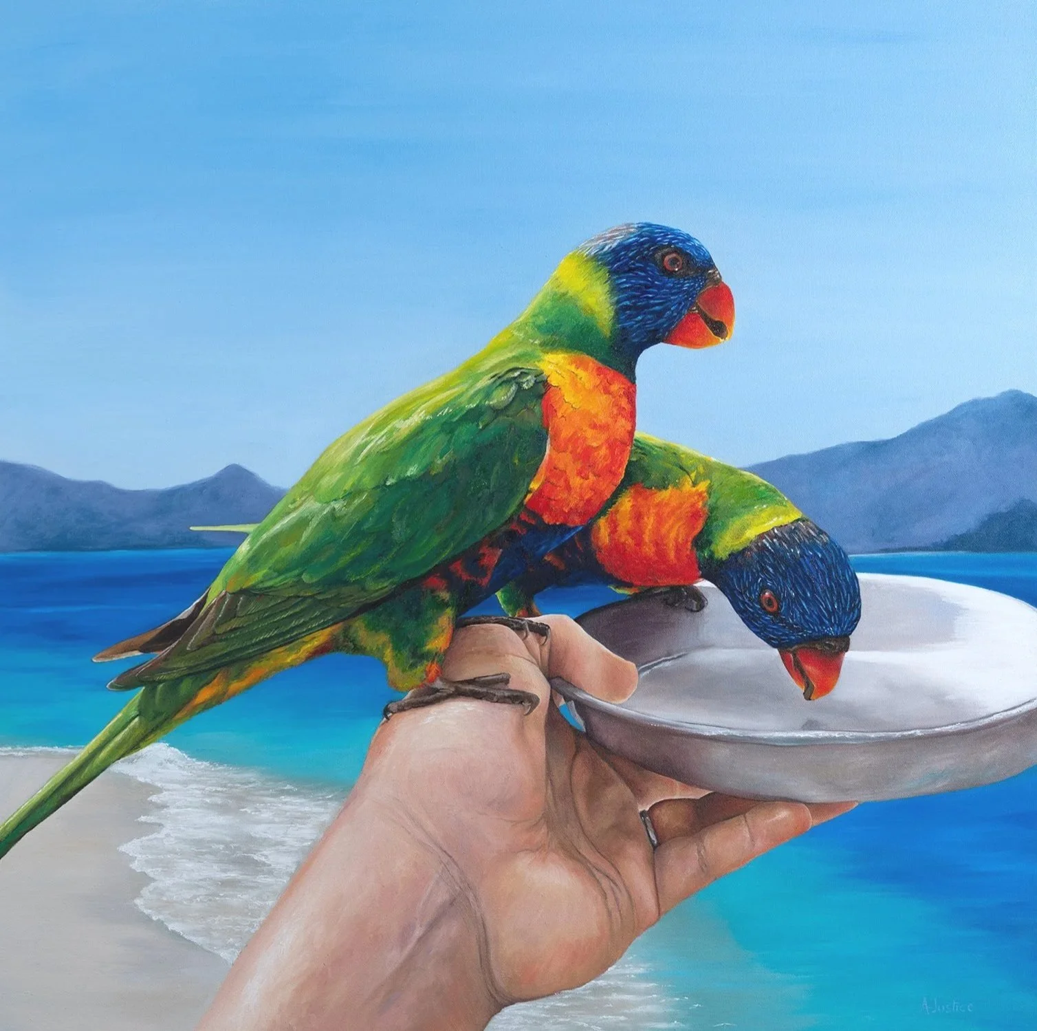 Rainbow Connection, 75cm x 75cm, Oil on Canvas