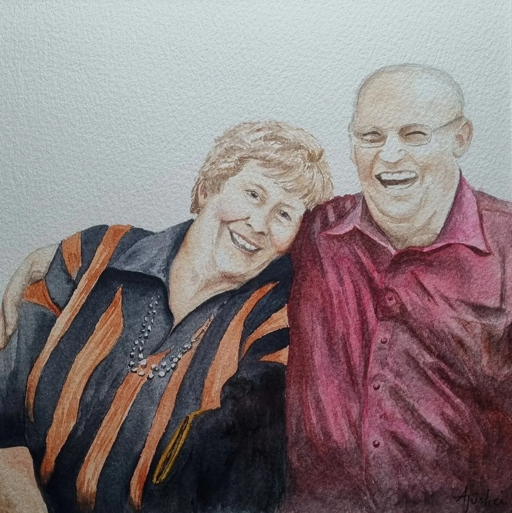 Joy in Togetherness, 20cm x 20cm, Watercolour on Paper