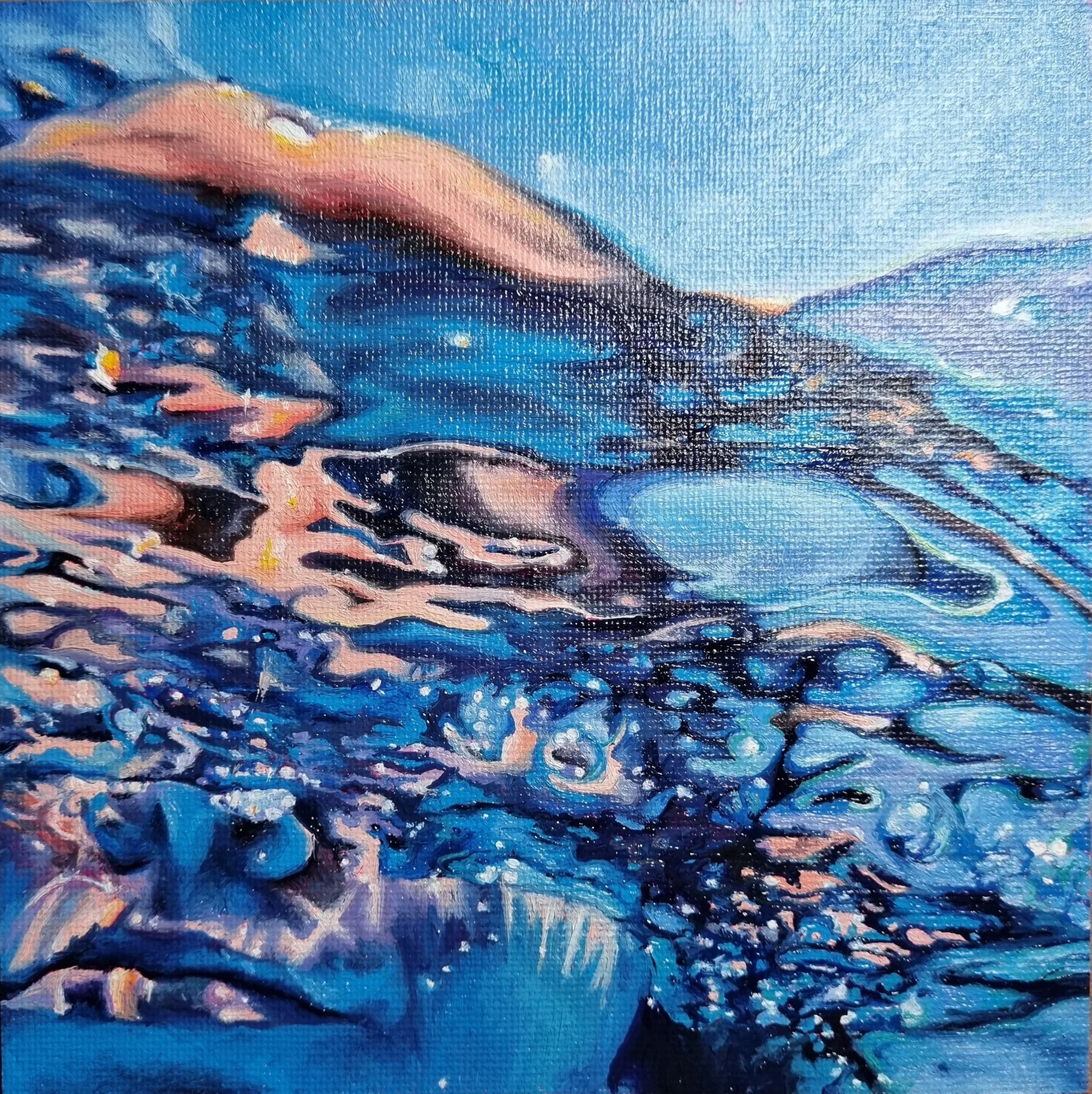 Resile, 15cm x 15cm, Oil on Canvas Board