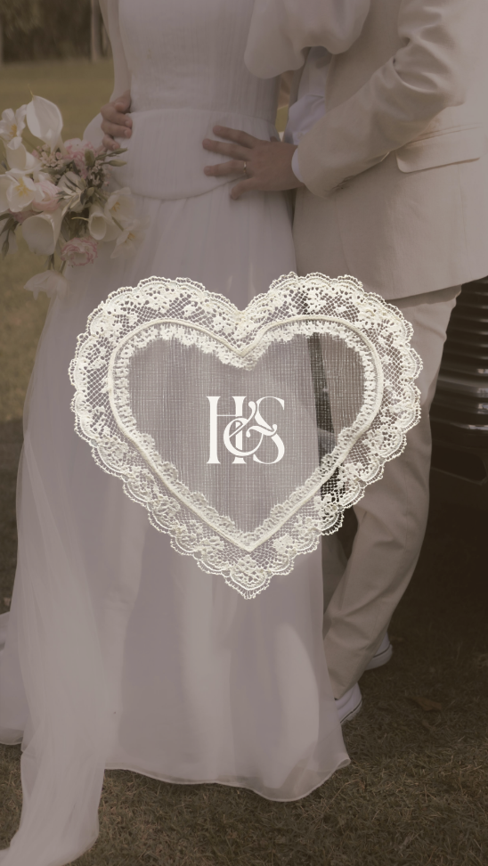 modern vintage brand design for a romantic wedding brand