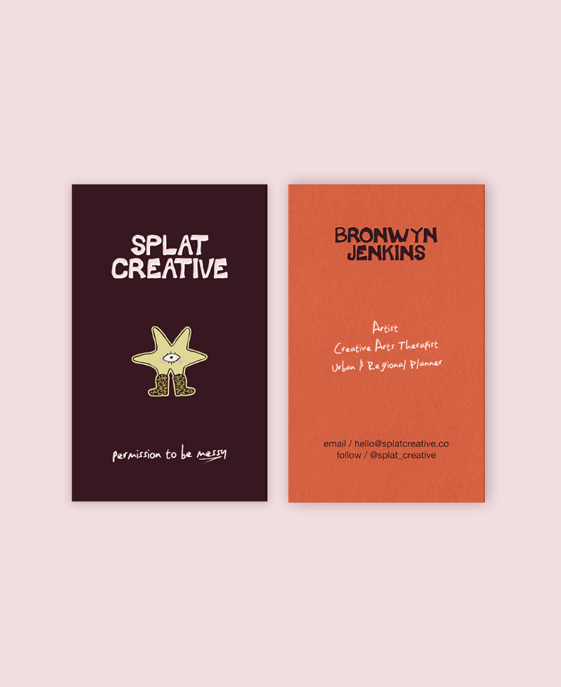 Vibrant business cards for an artist and creative brand