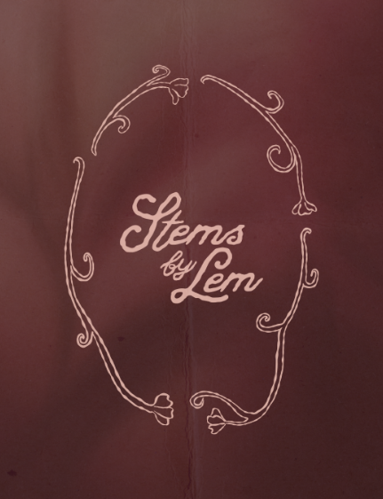 Hand-drawn floral logo for faux flower florist