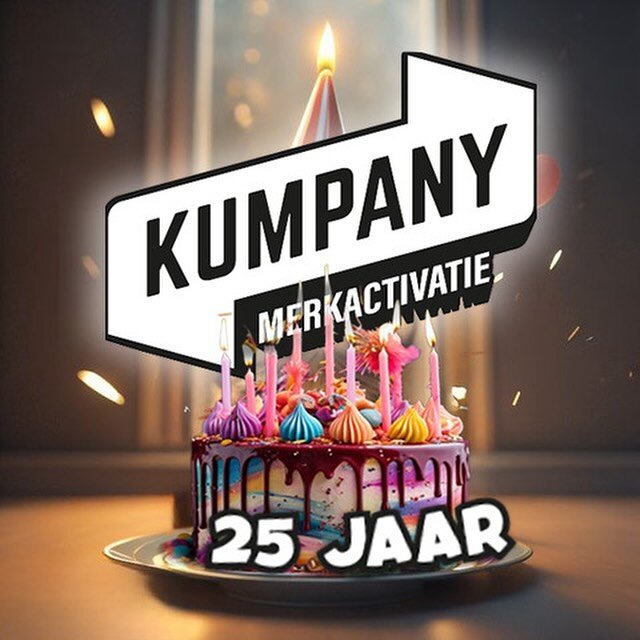 Lang zullen we leven! 25 jaar merkactivaties!!! Gefeliciteerd iedereen die ooit met Kumpany te maken heeft gehad. Special day! 🥳🥳🥳