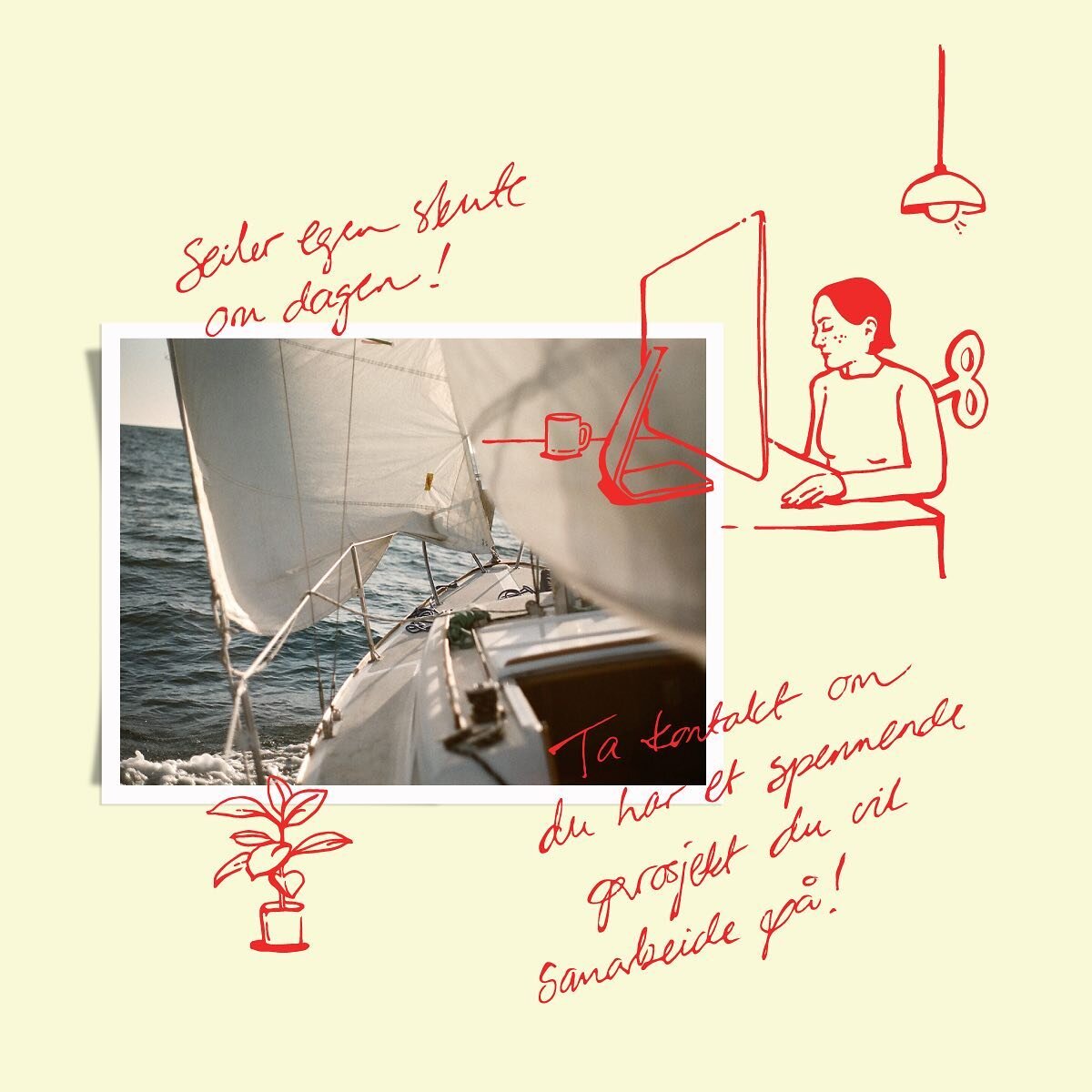 Seiler egen skute om dagen! Ta kontakt om du har et spennende prosjekt du kunne tenke deg &aring; samarbeide p&aring;⛵️⛵️ 
#martinedesigner #grafiskdesign