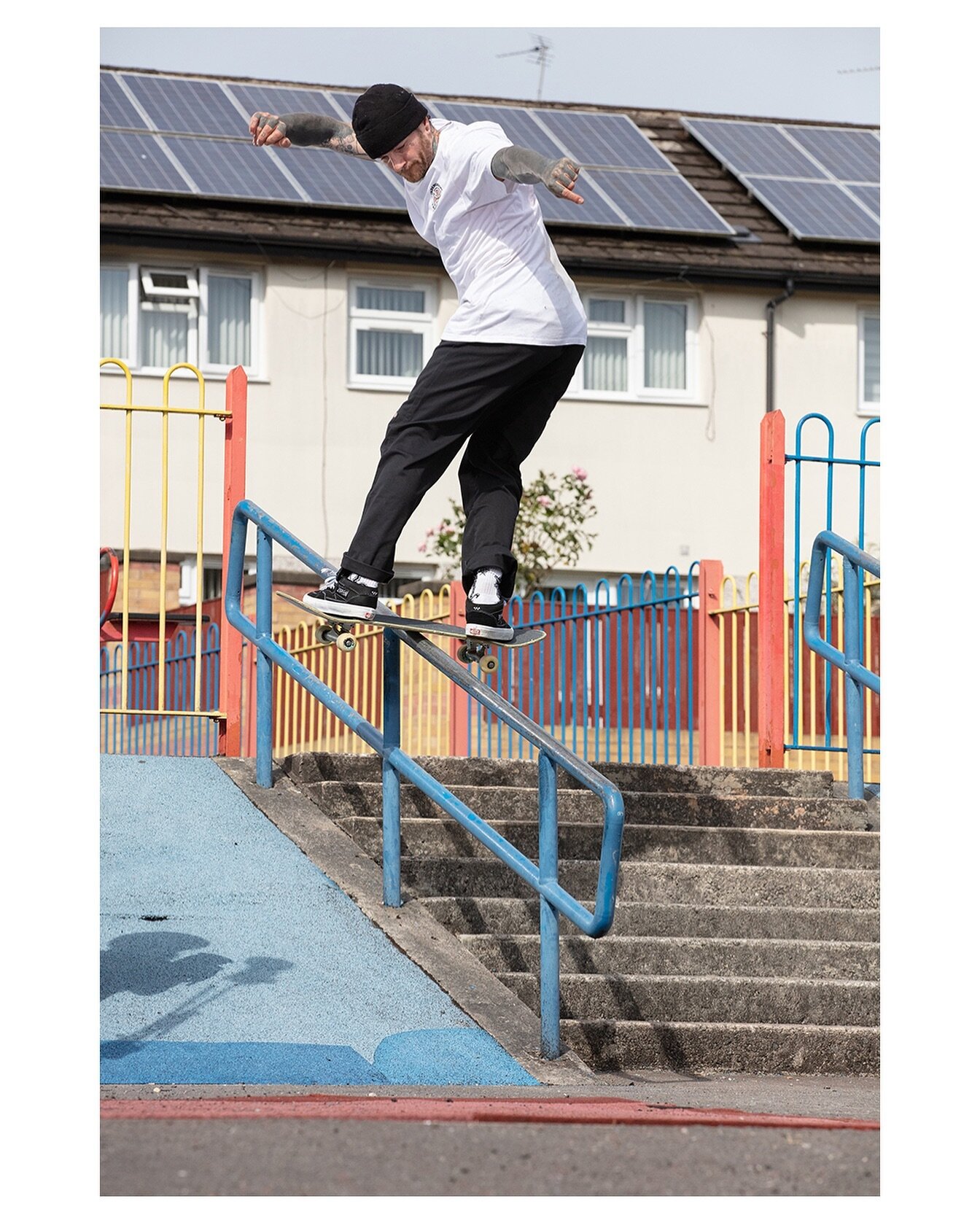 @dankatchi&rsquo;s front board in Manchester a little while back. ⁣
⁣
#skateboardphotography #manchesterskateboarding