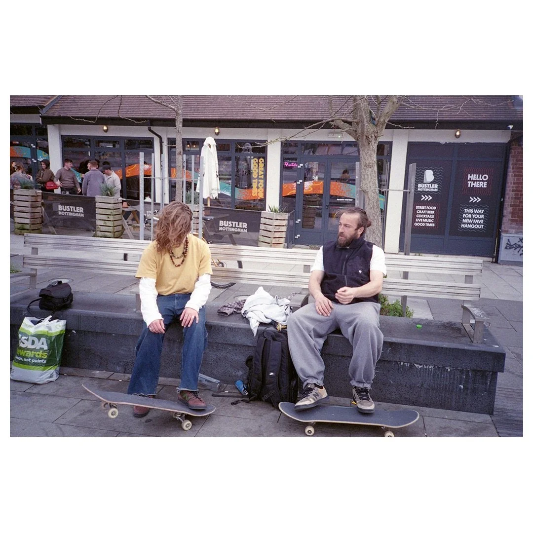 Point &amp; shoot moments with the homeboys &amp; homegirls of Sneinton Market. ⁣
⁣
Processed by Sneinton&rsquo;s @lensfayre. ✨⁣
⁣
#filmaintdead #nottinghamskateboarding @skatenottingham