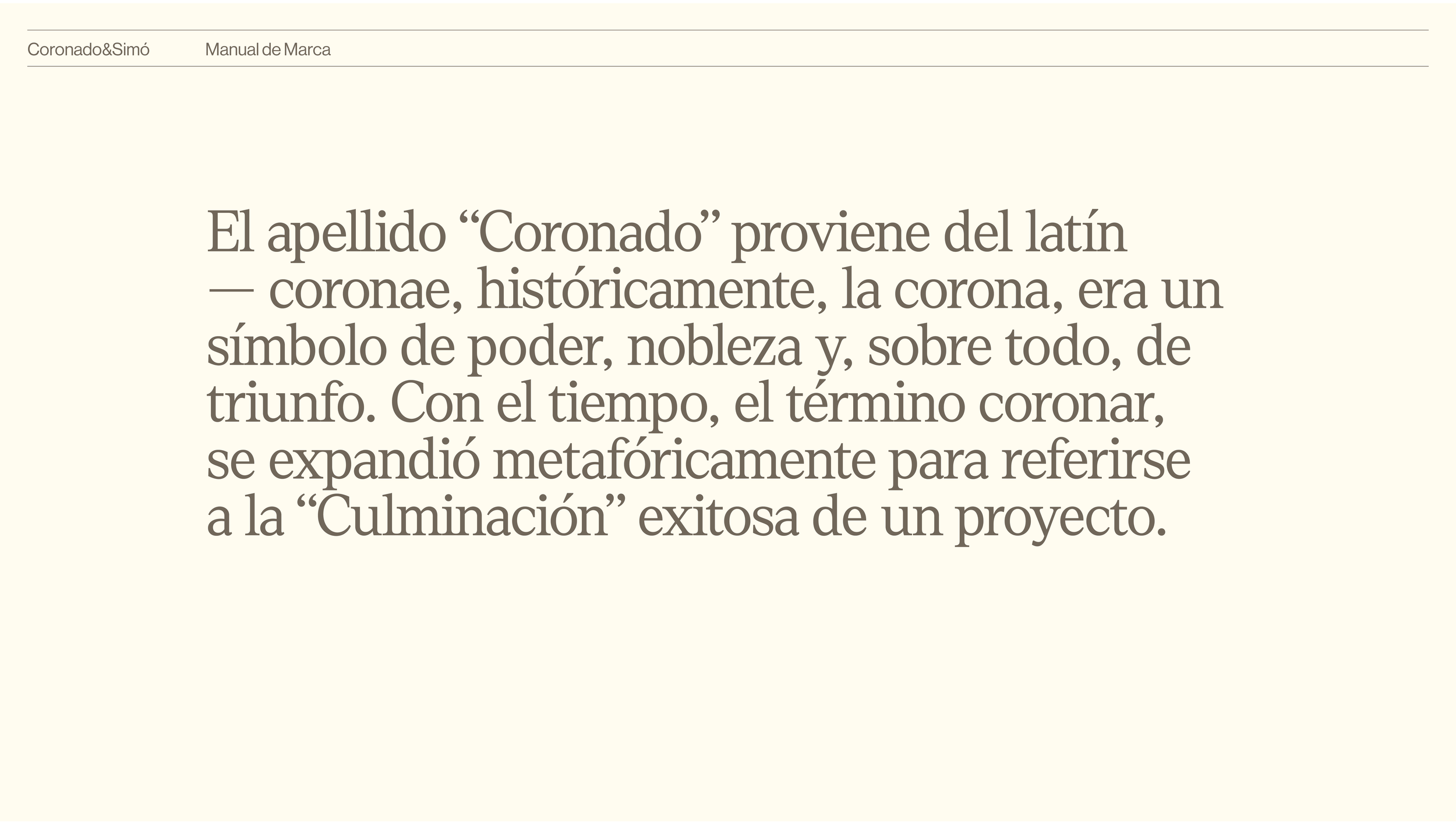 Concepto Estrategia de Marca para Identidad Corporativa de CoronadoSimo un estudio de Arquitectura situado en València