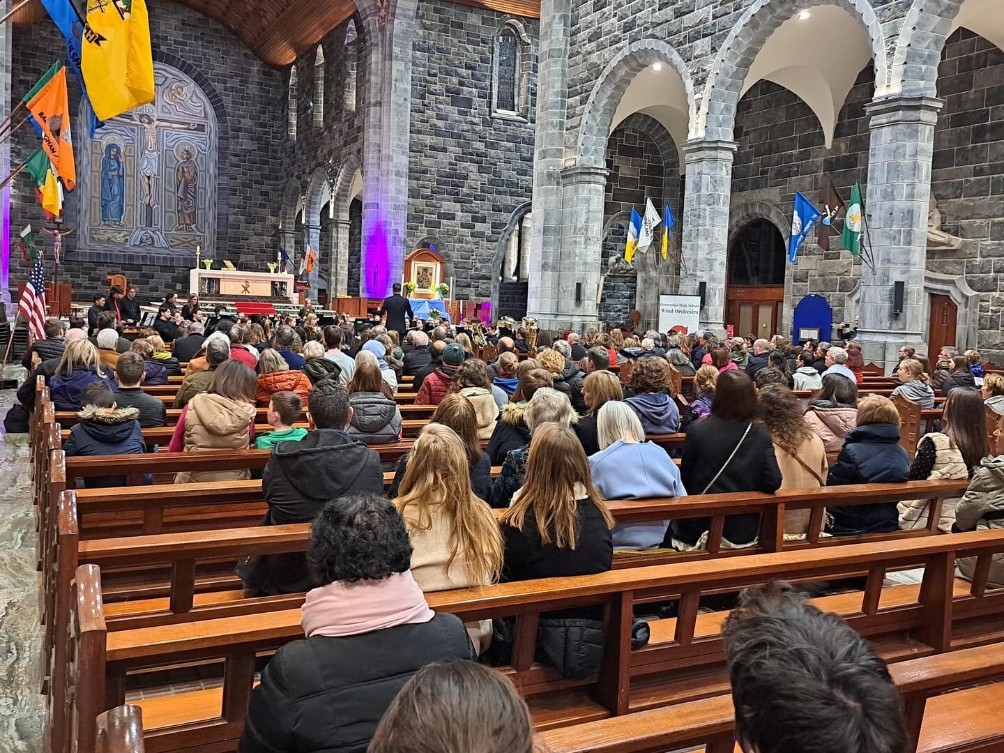 Packed house in Galway Cathedral for Centennial High School Wind Orchestra
