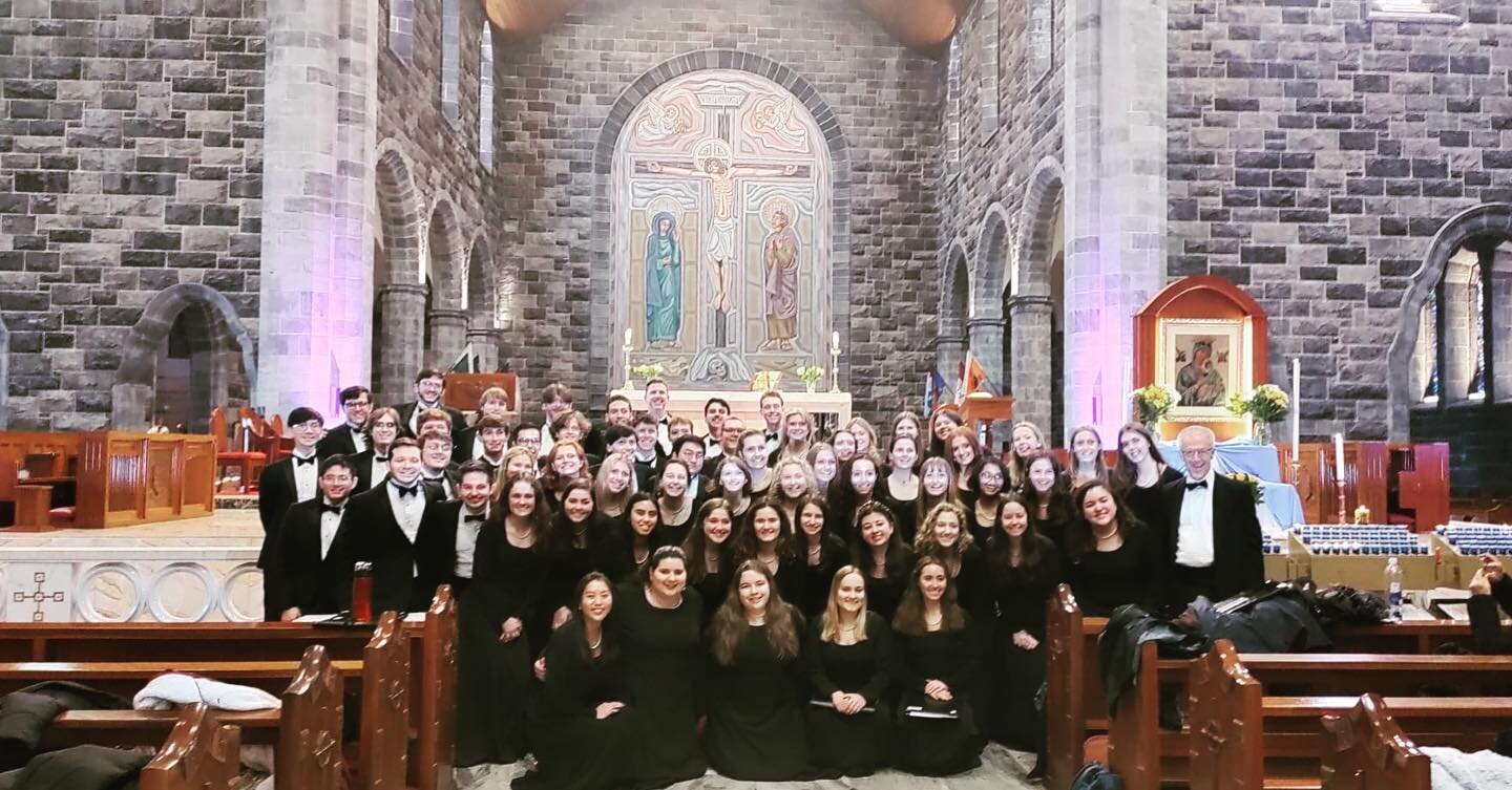 The University of Boston Chorale accompany mass at Galway Cathedral during their 2023 tour of Ireland