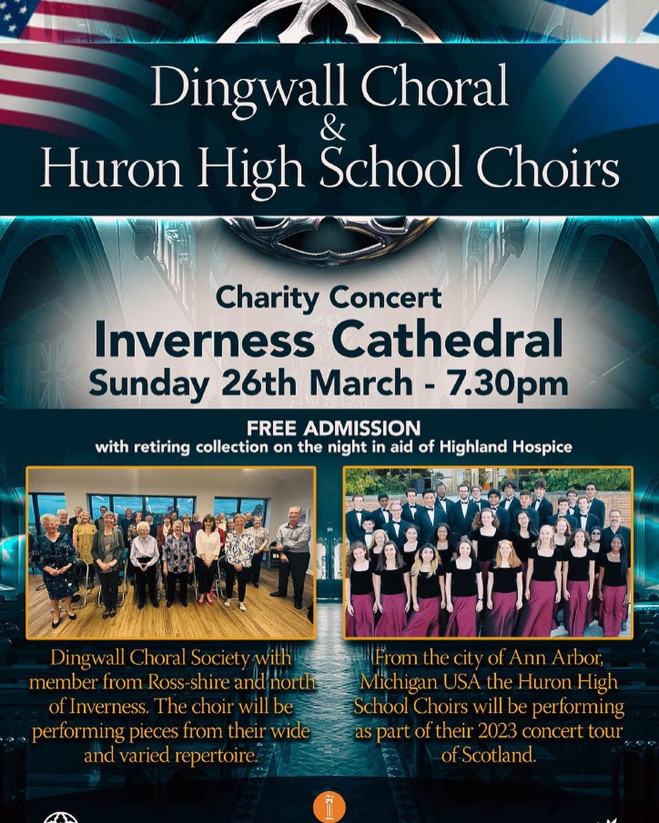 Looking forward to welcoming the Huron HS Choirs to Scotland