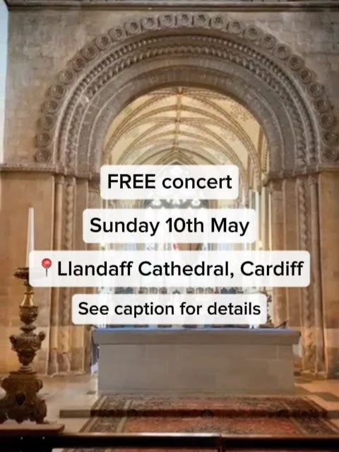 🇺🇸🎶Very excited to announce another free concert! This time Bowling Green State University will be performing at @llandaffcathedral alongside the incredible @cormeibiontaf. Promised to be a wonderful evening of music! 🎼🌼

📆10th May
⏰7.30pm
🎟️F