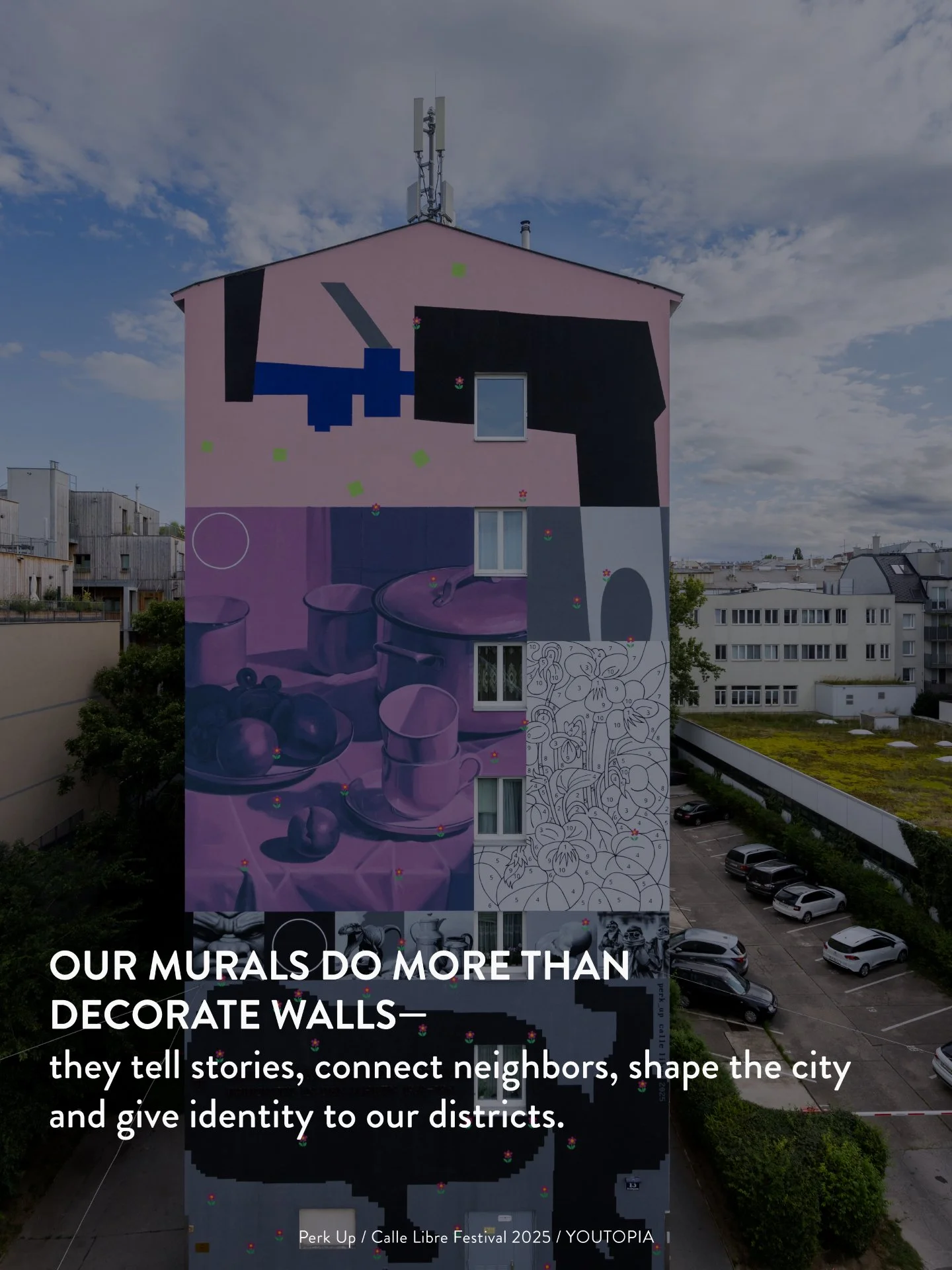 Murals do more than decorate walls&mdash;they speak. 

Through shapes, colors, and forms, they tell stories that linger long after you walk by.
Every year, our festival chooses a theme, giving artists the freedom to interpret it their own way. The re