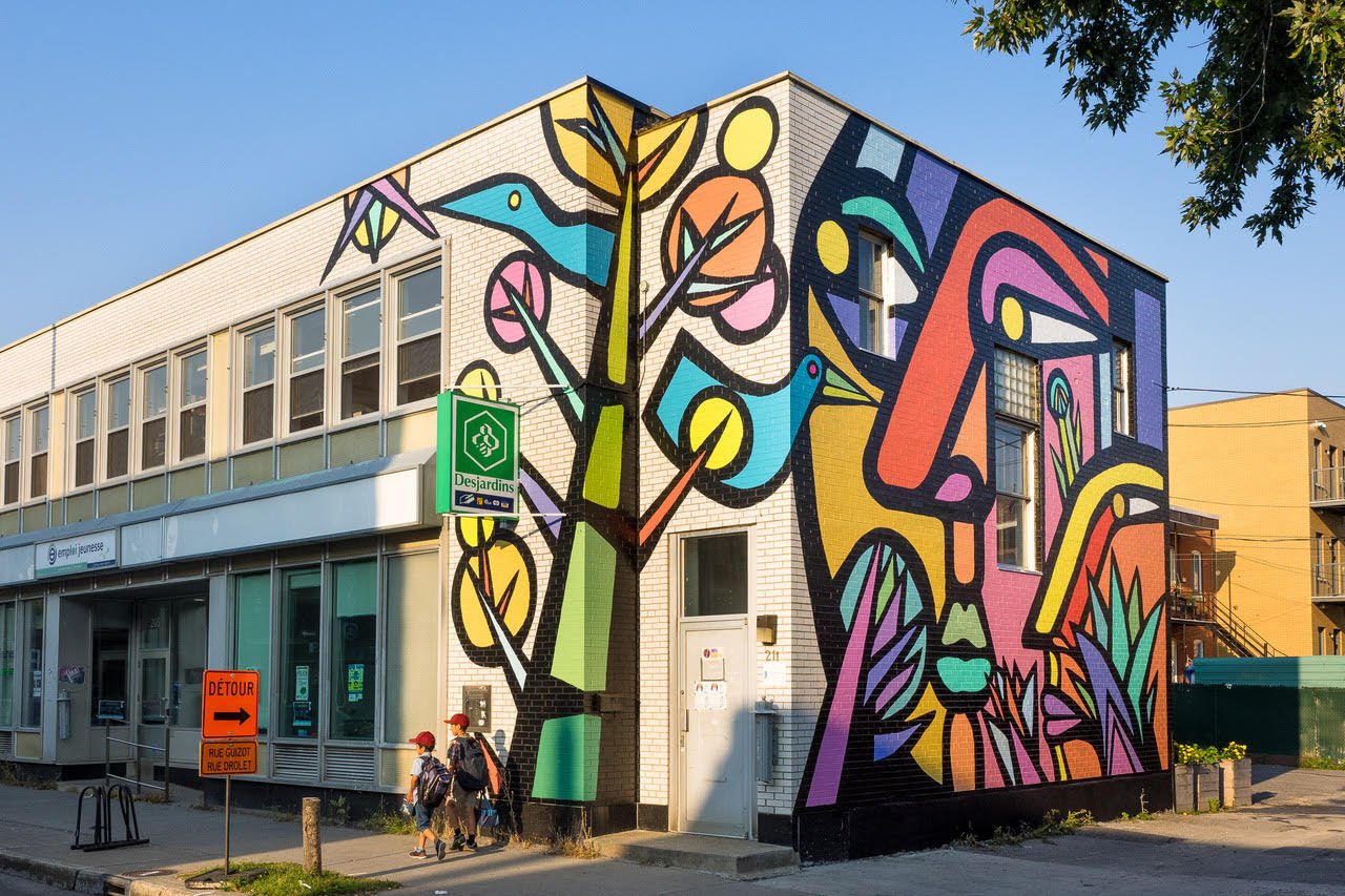 A mural by Mono Gonzalez in Montreal, Canada, for MU MTL