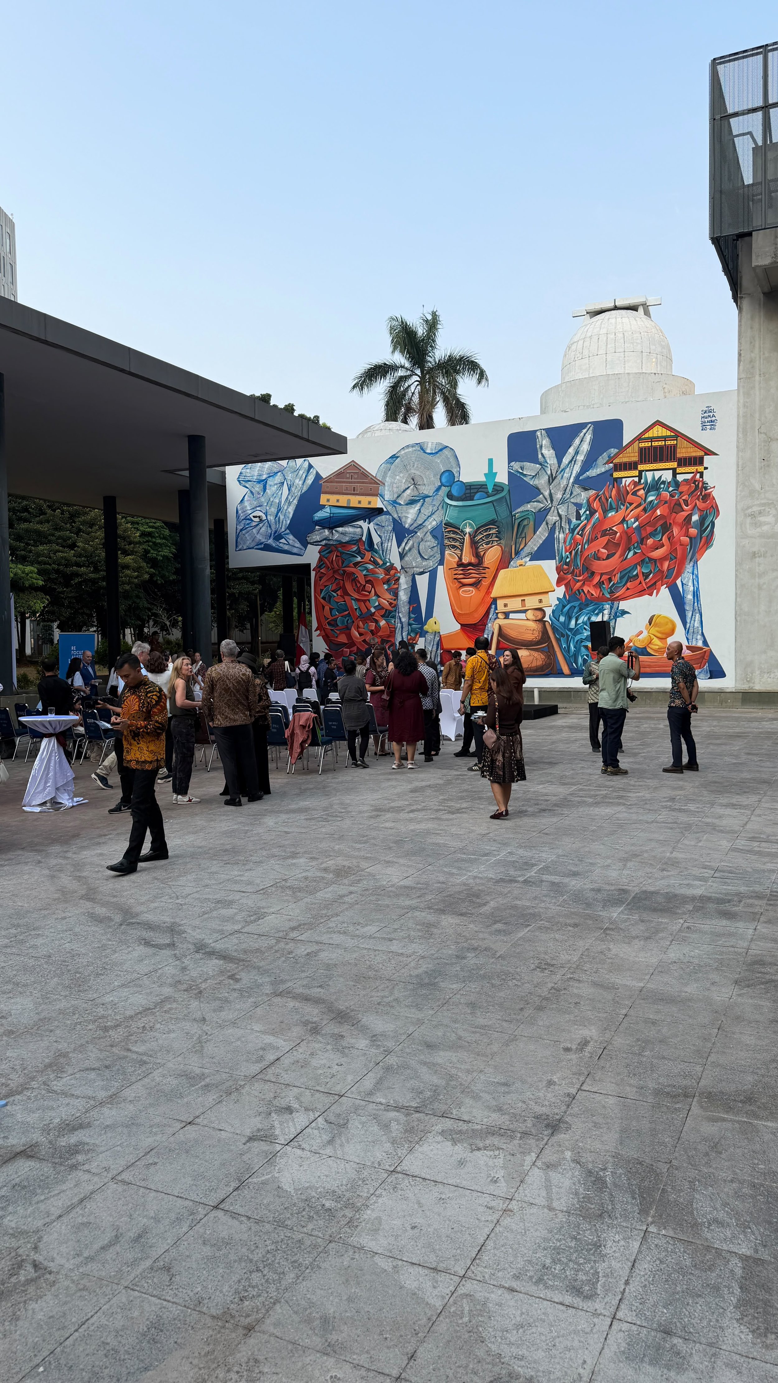 Mural called Interconnected Existence in Jakarta, Indonesia. Calle Libre participated representing Manuel Skirl